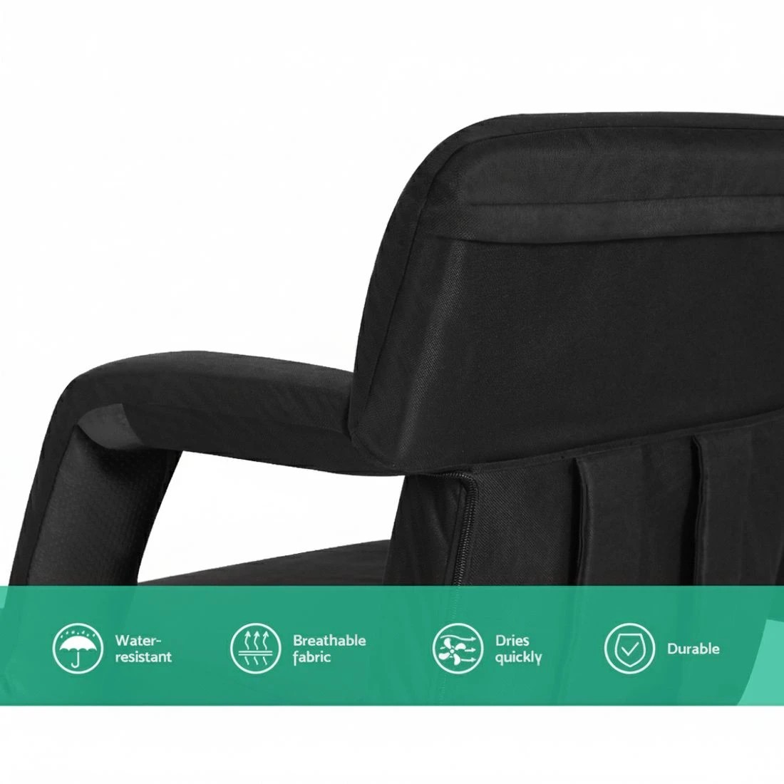 5 Artiss 2X Floor Lounge Sofa Bed With Armrest Heated - Black, 5 of 6