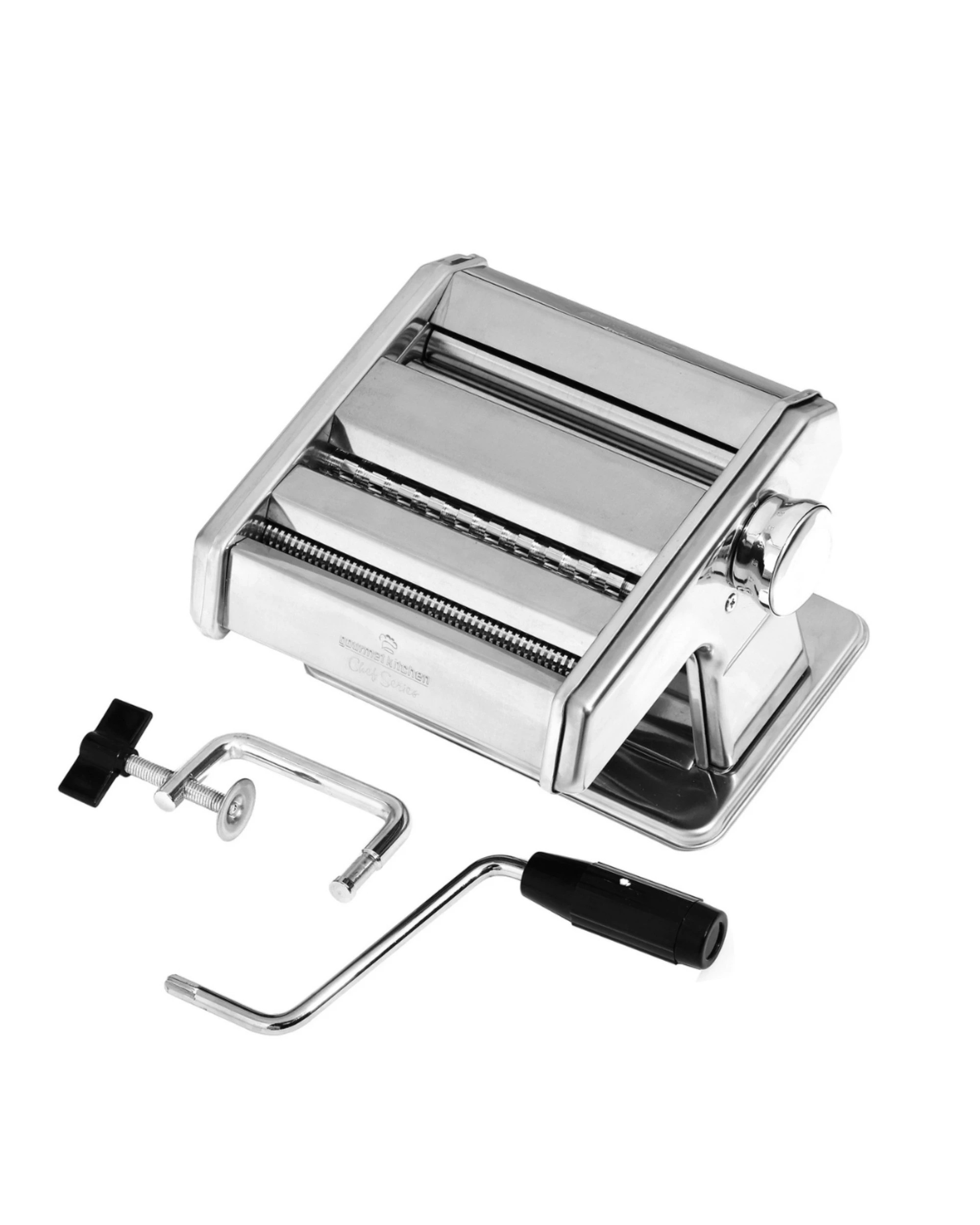 3 Gourmet Kitchen Chef Series Stainless Steel Pasta Maker Italian Fettuccine and Spaghetti - Silver, 3 of 6