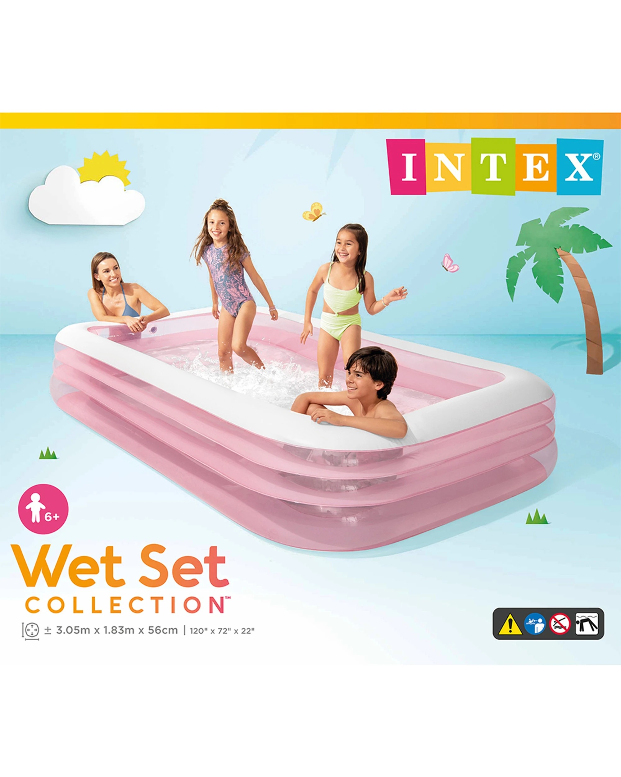 3 Intex Swim Center Inflatable Family Swimming Pool Kids 6+ - Pink, 3 of 3