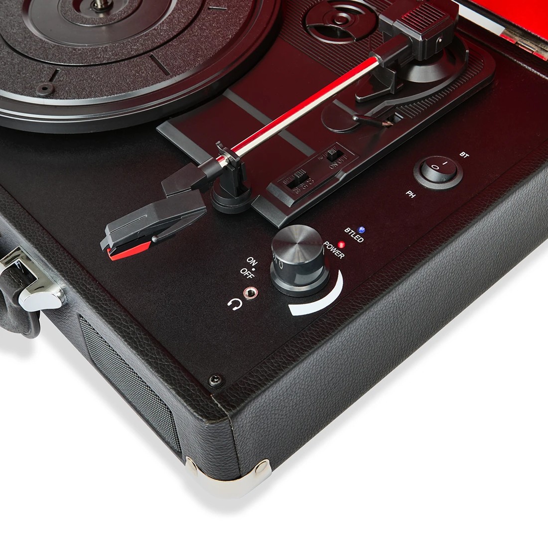 8 3 Speed Turntable with Bluetooth - Black and Red, 8 of 10