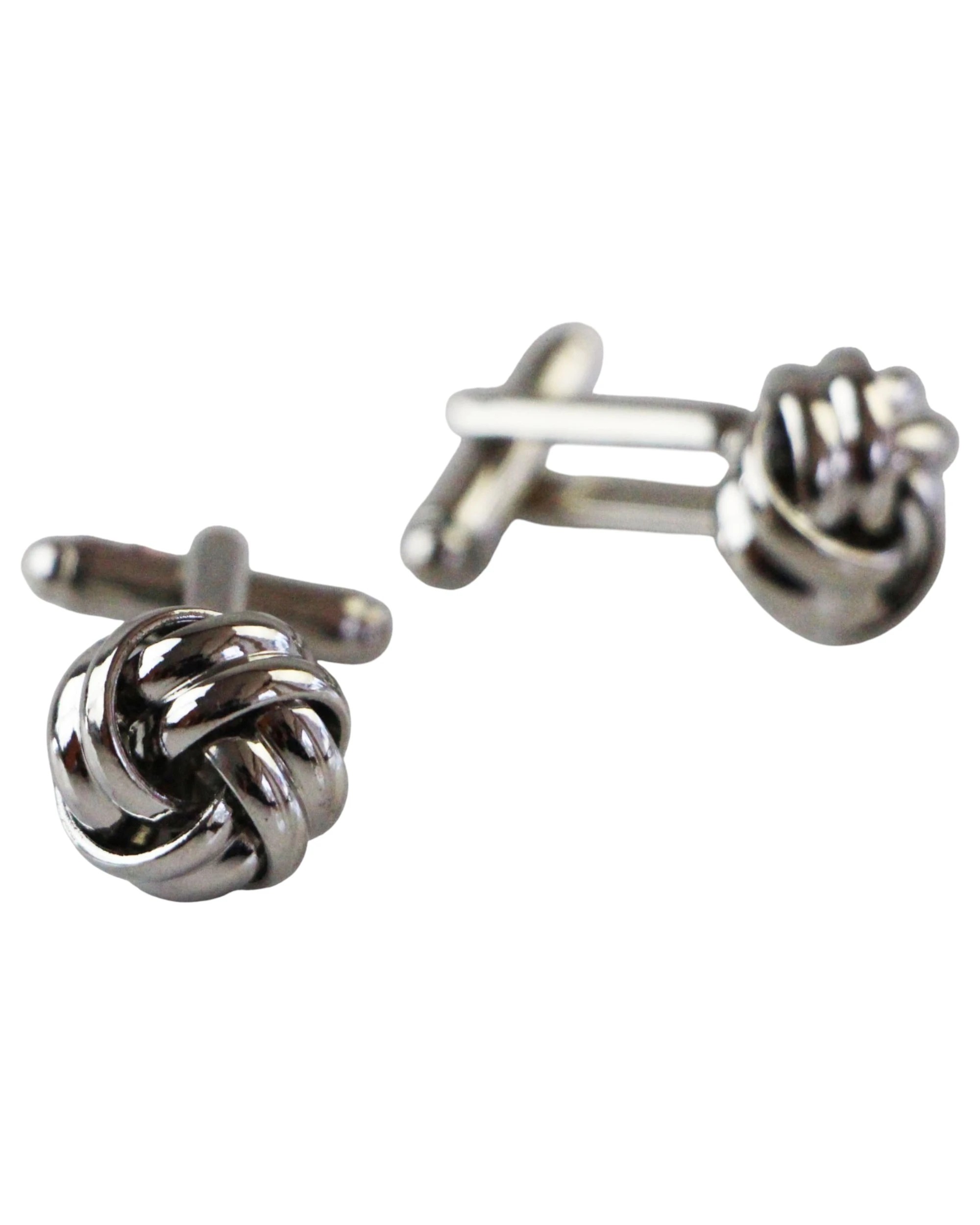 1 Zasel Mens Knotted Cufflinks - Silver - Silver, 1 of 1