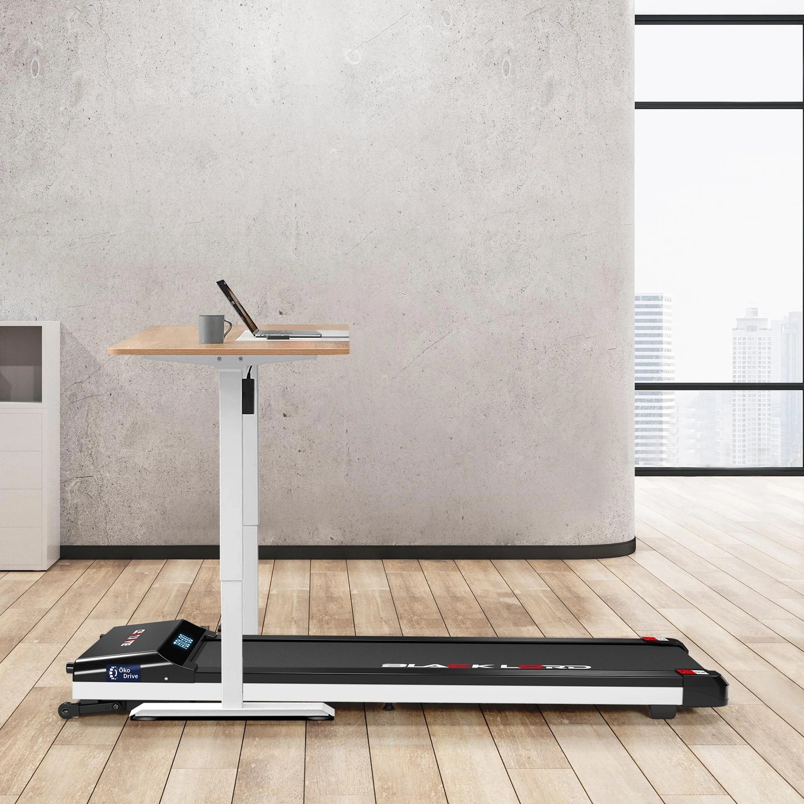 4 Black Lord Treadmill Electric Walking Pad Steel Frame Under Desk Gym 410mm - Black, 4 of 10