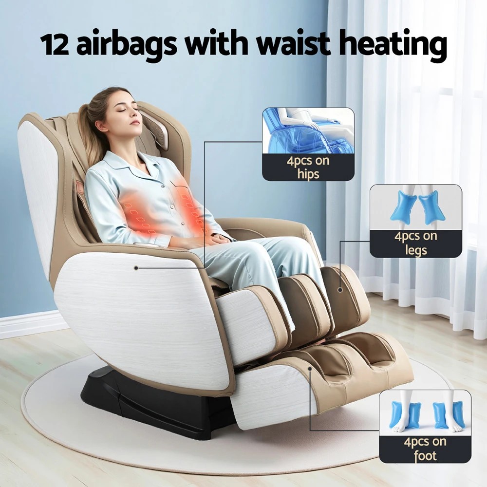 7 Livemor Massage Chair Electric Recliner Home Massager 3D OLIN - Beige, 7 of 9