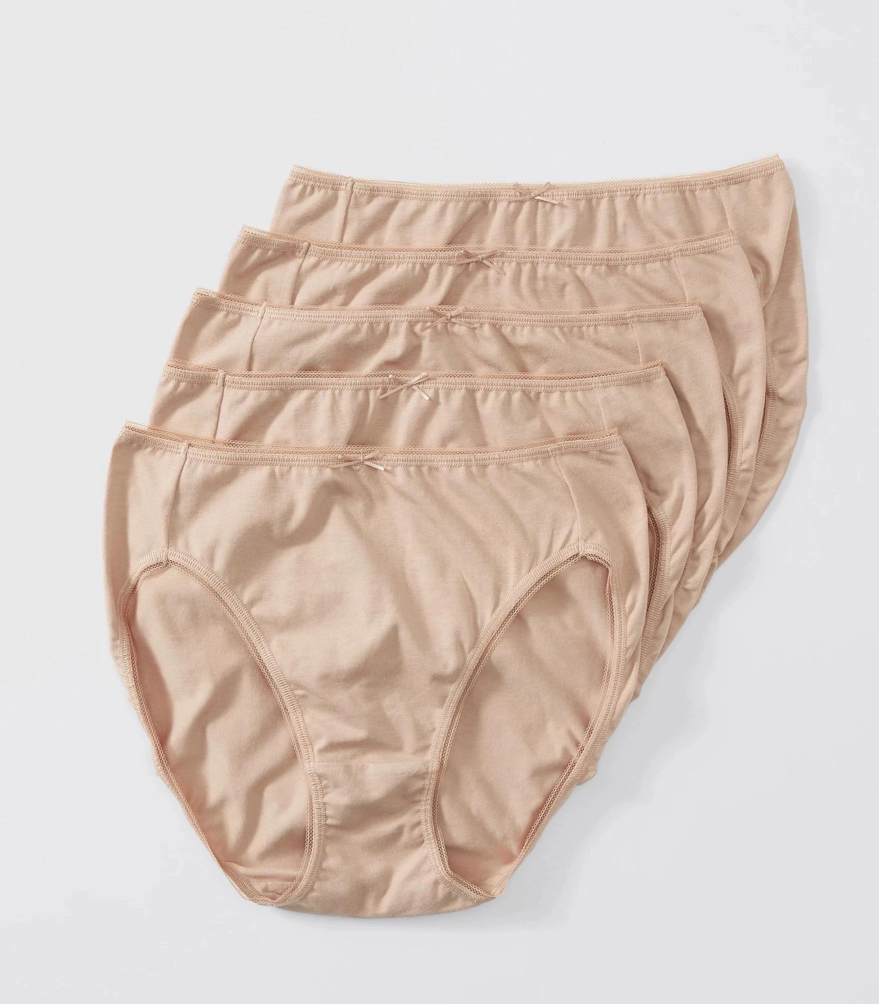 1 Target Women's Cotton/Elastane High Cut Briefs 5 Pack LATTE BROWN, 1 of 5