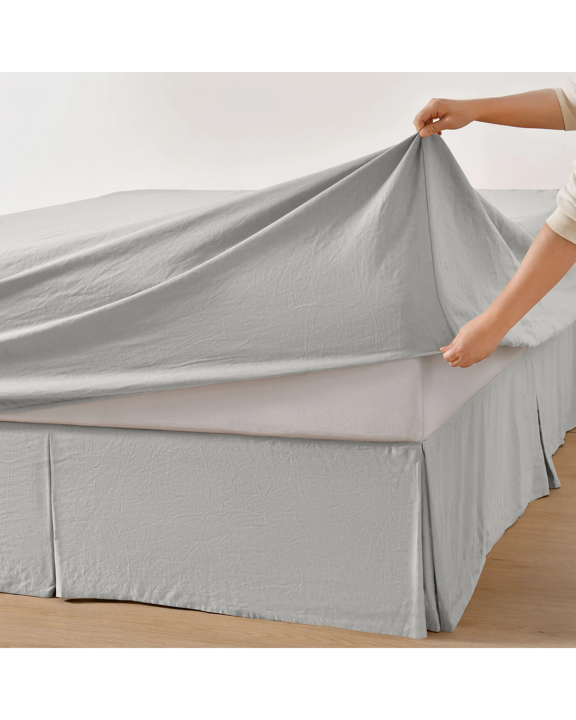 2 Dreamaker Linen Cotton Sheet Set - Queen Bed - Dove Grey, 2 of 7