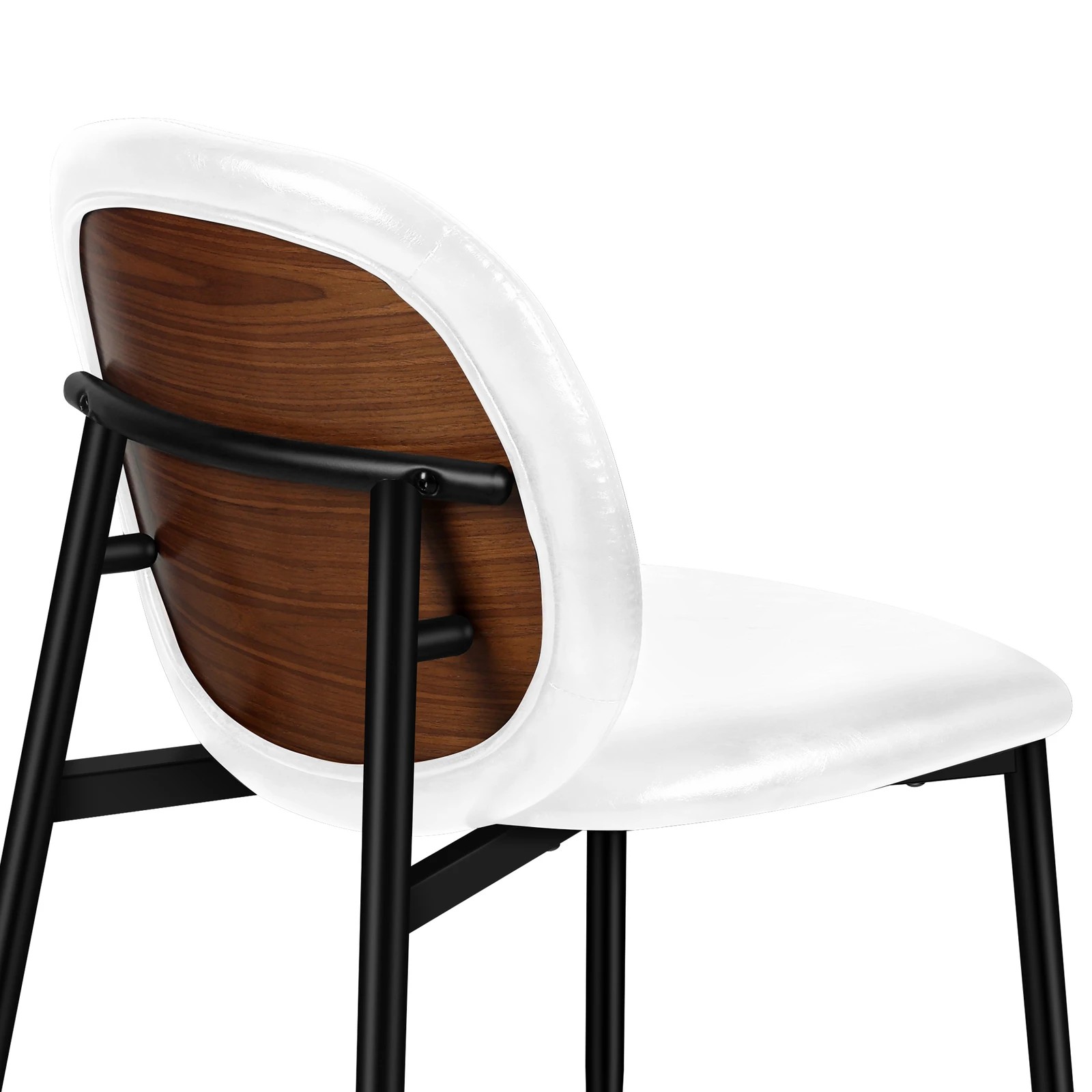 7 Alfordson 2x Dining Chairs Accent Kitchen Lounge Curved Back PU Leather - White, 7 of 10