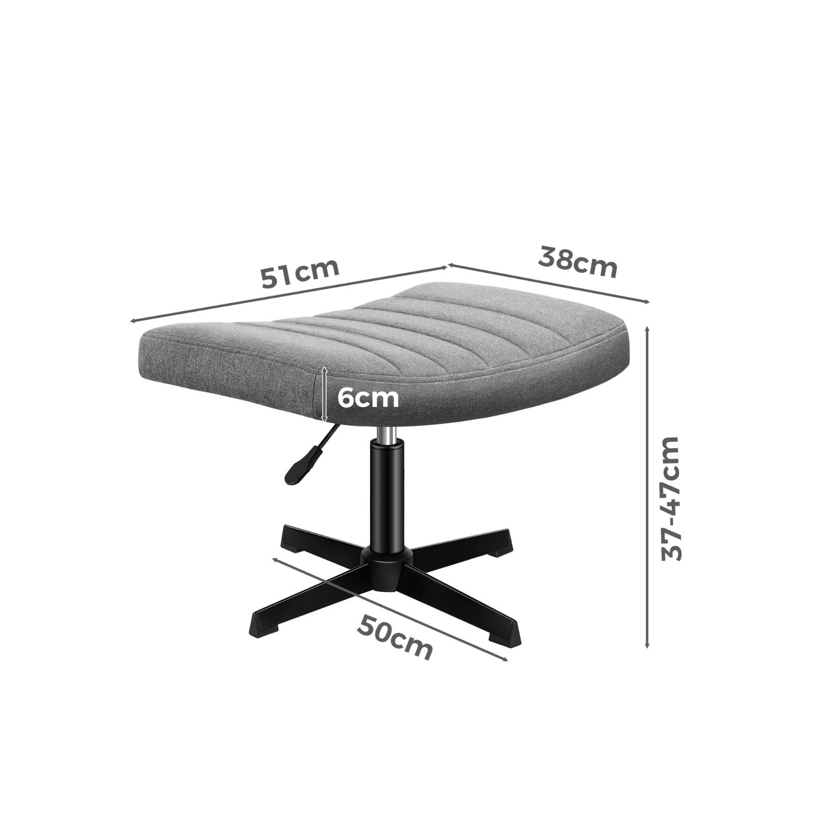 6 Alfordson Office Chair Computer Executive Seat Work Ottoman Fabric - Grey, 6 of 10