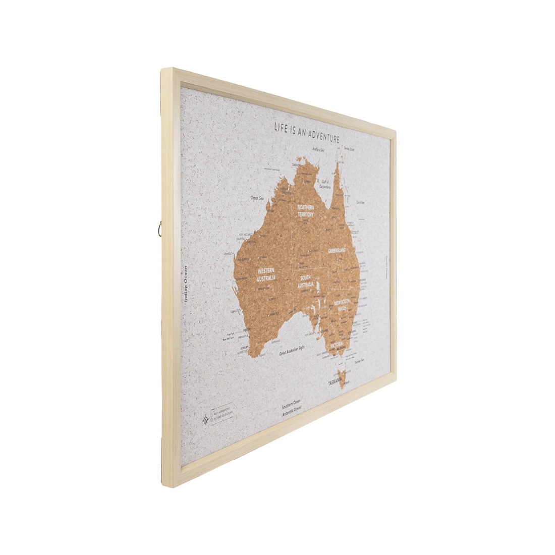 3 Travel 99x70cm Large Australia Map Adventure/trip Framed Cork Board W/ Pins
 - Brown, 3 of 3