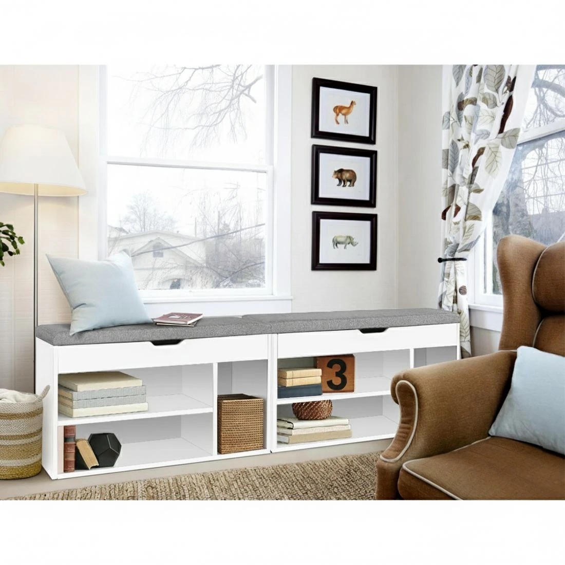 5 Artiss Shoe Rack Bench Shoe Cabinet Allen - White, 5 of 7