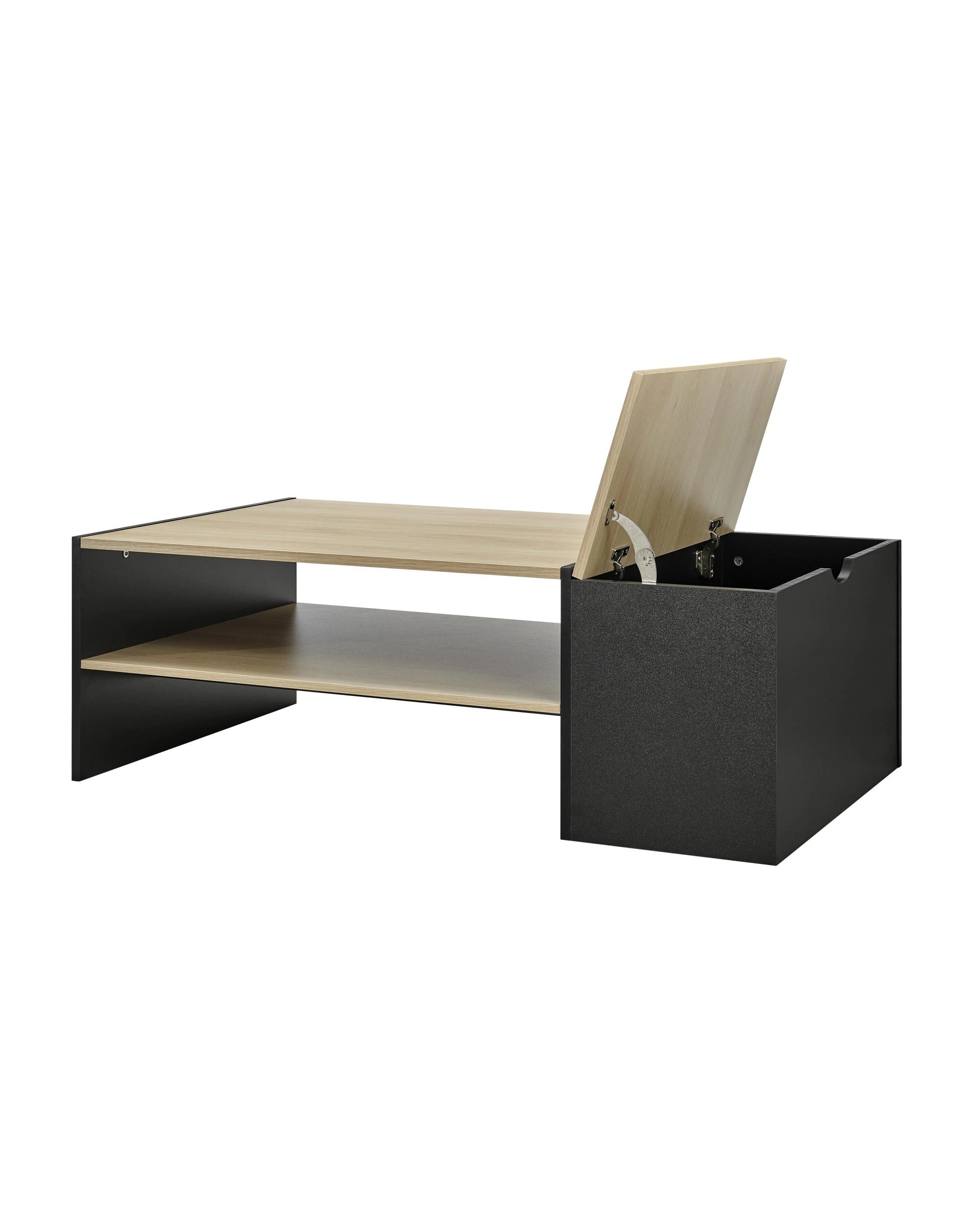 5 Kodu Coffee Table with Concealed Storage Compartment Oak Look - Black, 5 of 9