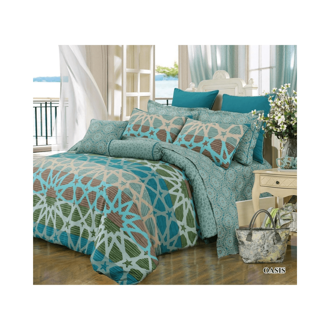 2 Amsons Oasis Cotton Quilt Cover King Single - Assorted, 2 of 2