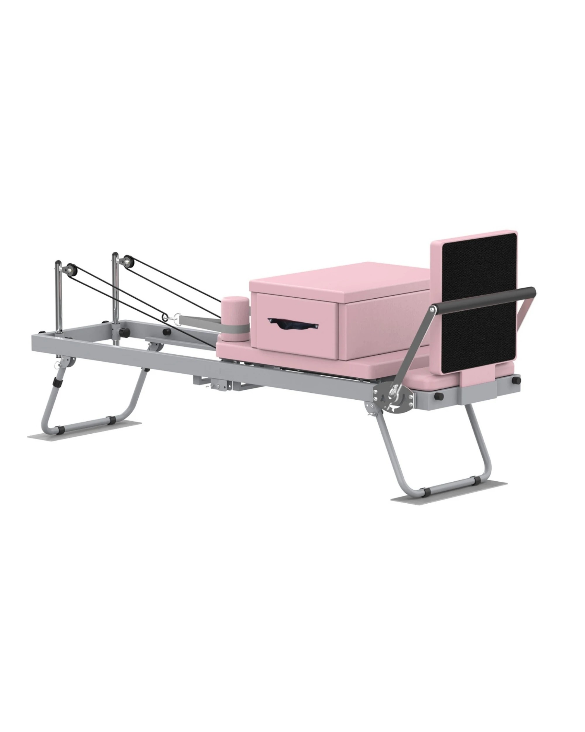 1 Advwin Foldable Pilates Exercise Machine with Jump Board & Reformer Box for Home, 120kg Capacity Pink, 1 of 7