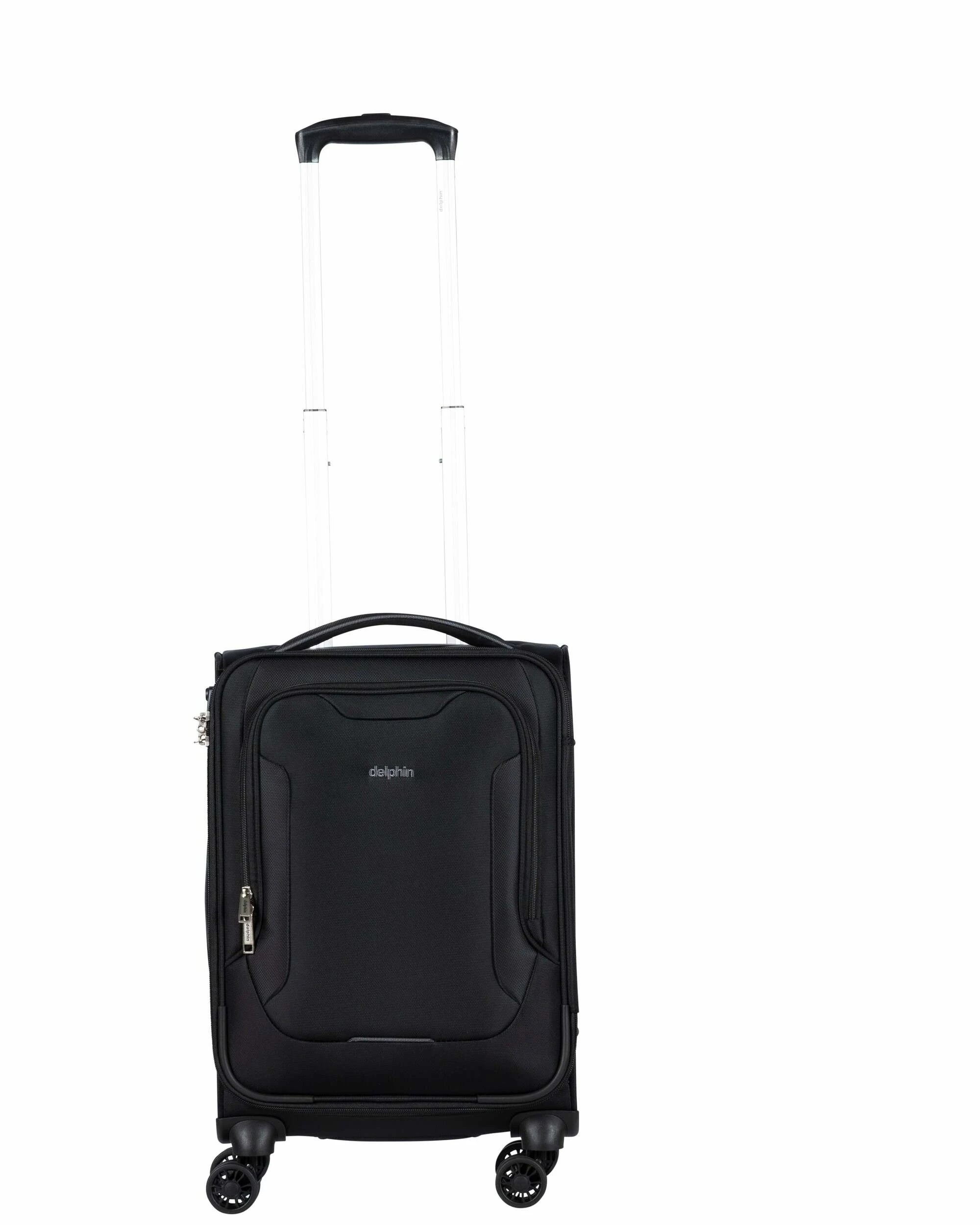2 delphin caspian 2 Piece Suitcase Set Medium & Carry-On - Black, 2 of 4