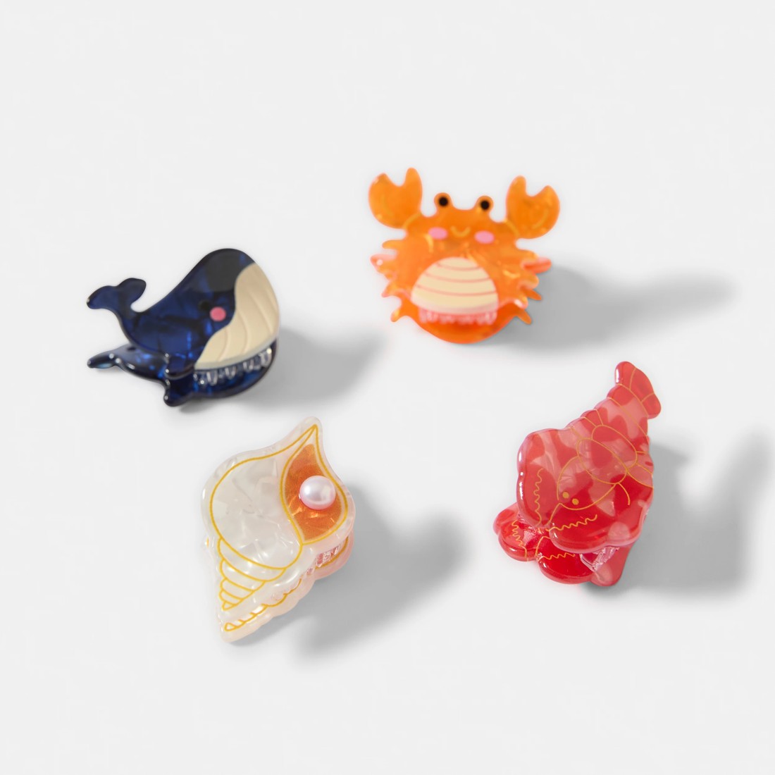 2 4 Pack Novelty Ocean Claw Hair Clips, 2 of 4