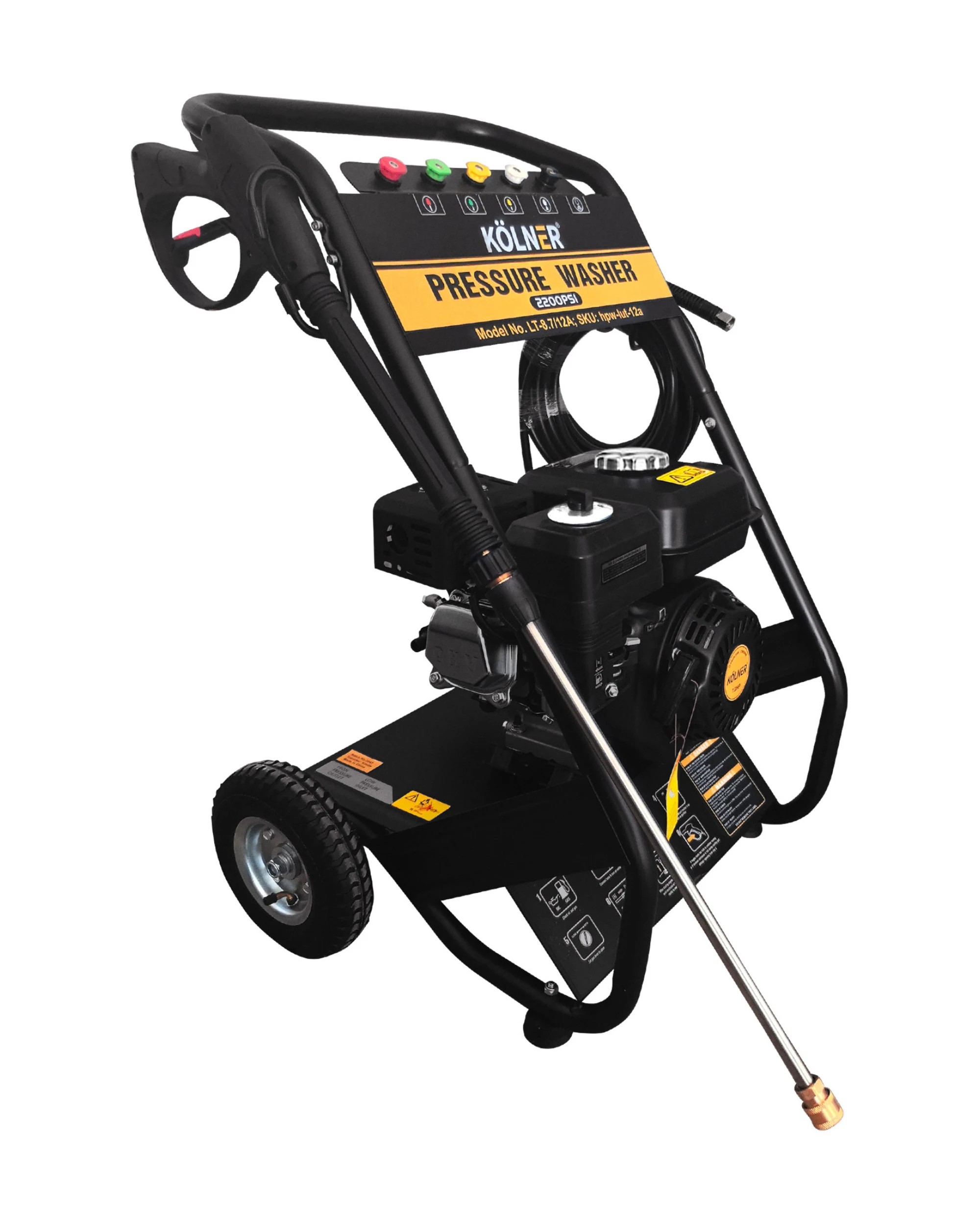 4 Kolner LT12A 7HP 2200PSI Petrol Engine High Pressure Washer 7.5LPM - Black, 4 of 9