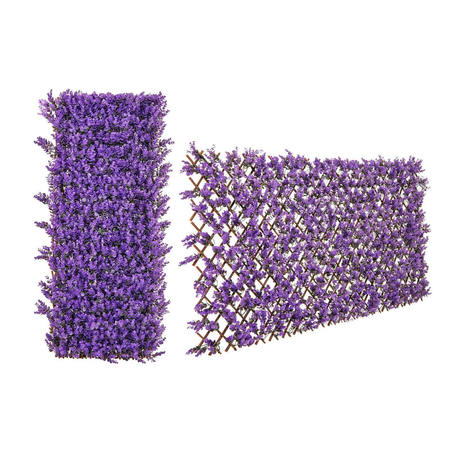1 Costway Expandable Fence Privacy Screen Decorative Artificial Hedge Balcony Garden - Purple, 1 of 1