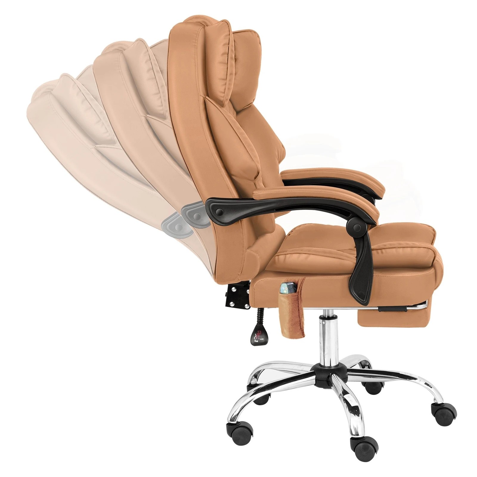 8 Alfordson Massage Office Chair Executive Heated Seat Computer Racing Recliner - Brown, 8 of 10