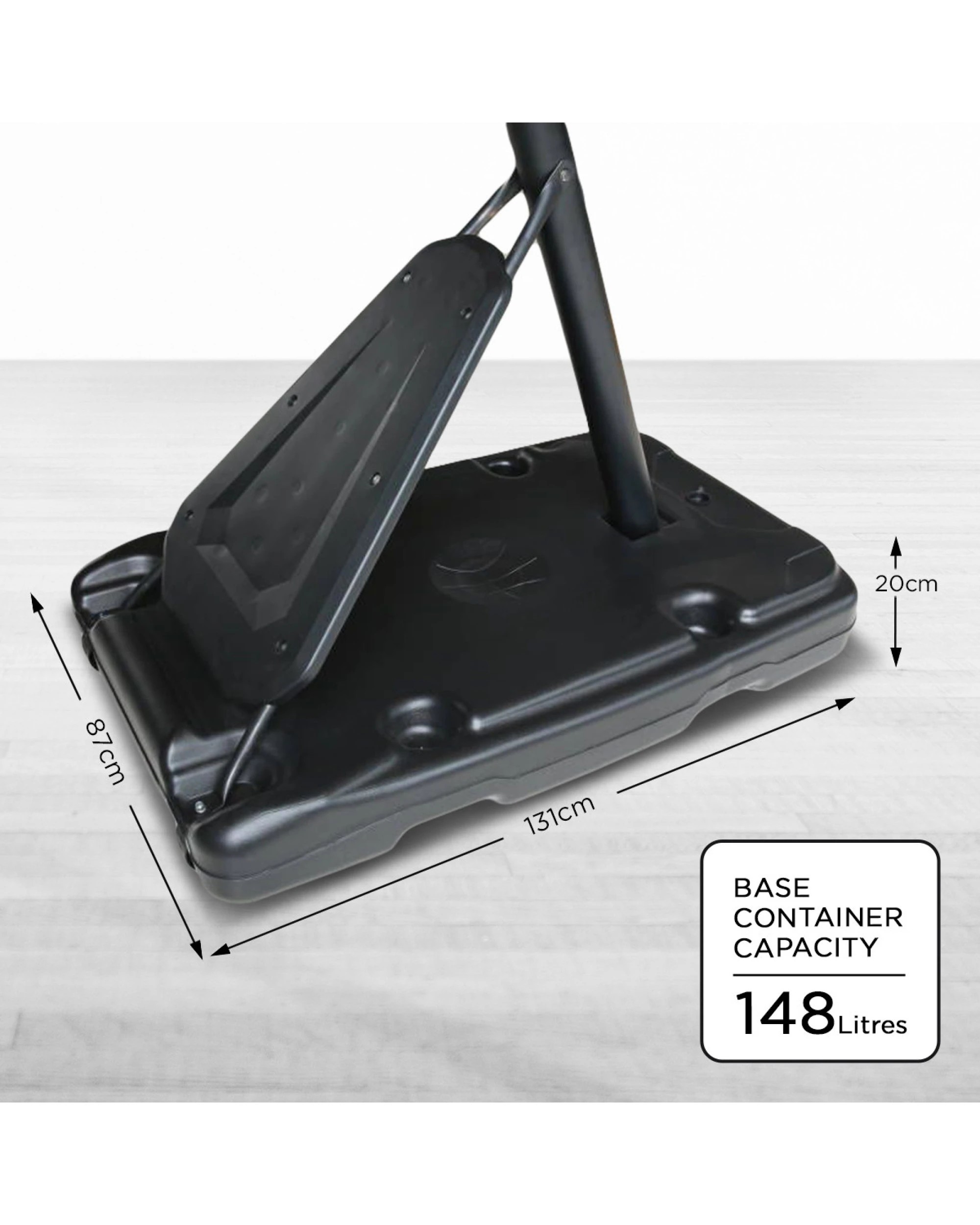 4 Kahuna Portable Basketball Hoop System Ring Backboard Net Adjustable Height 2.3 to 3.05m - Black, 4 of 5