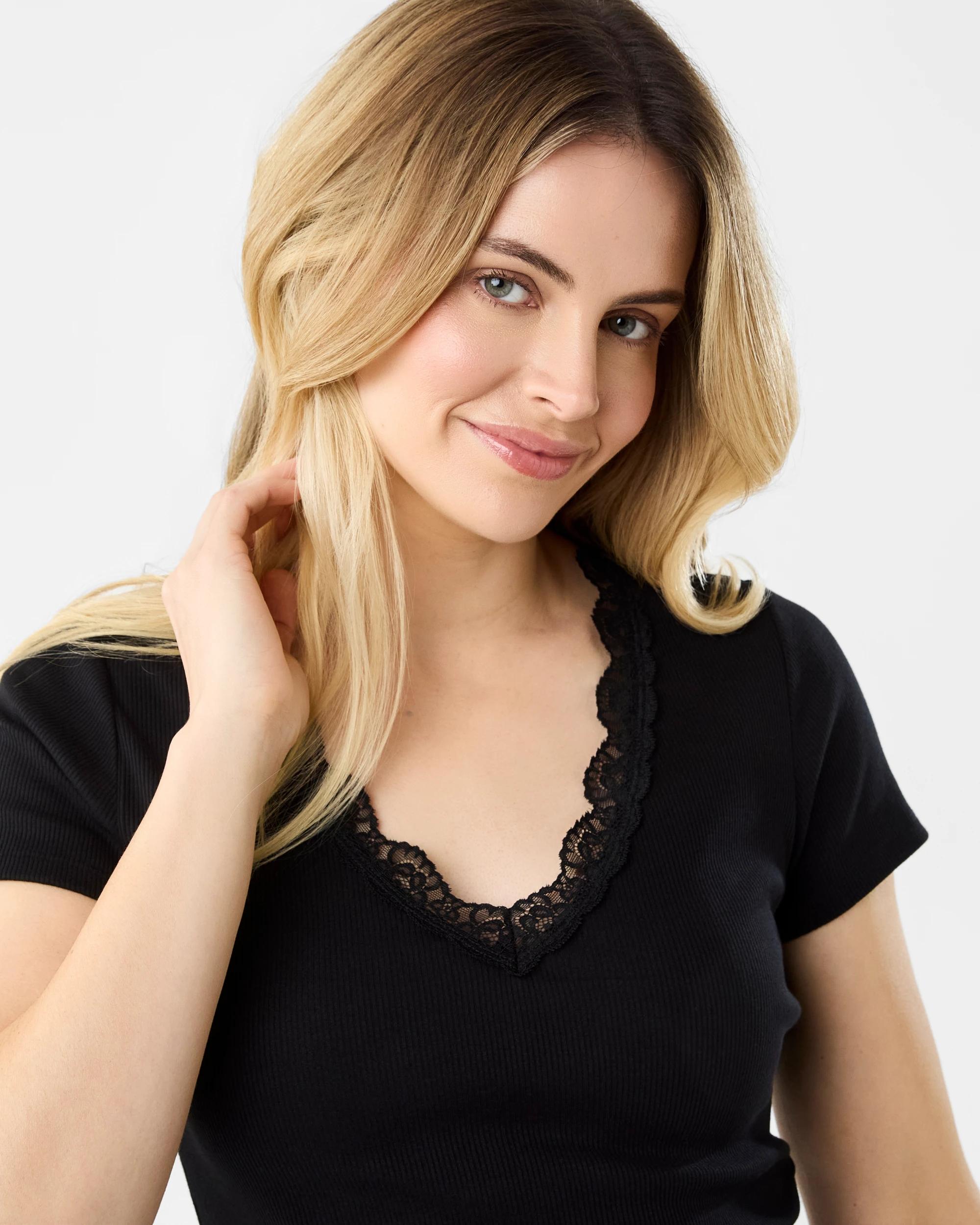 4 Short Sleeve Rib T-shirt Black, 4 of 5
