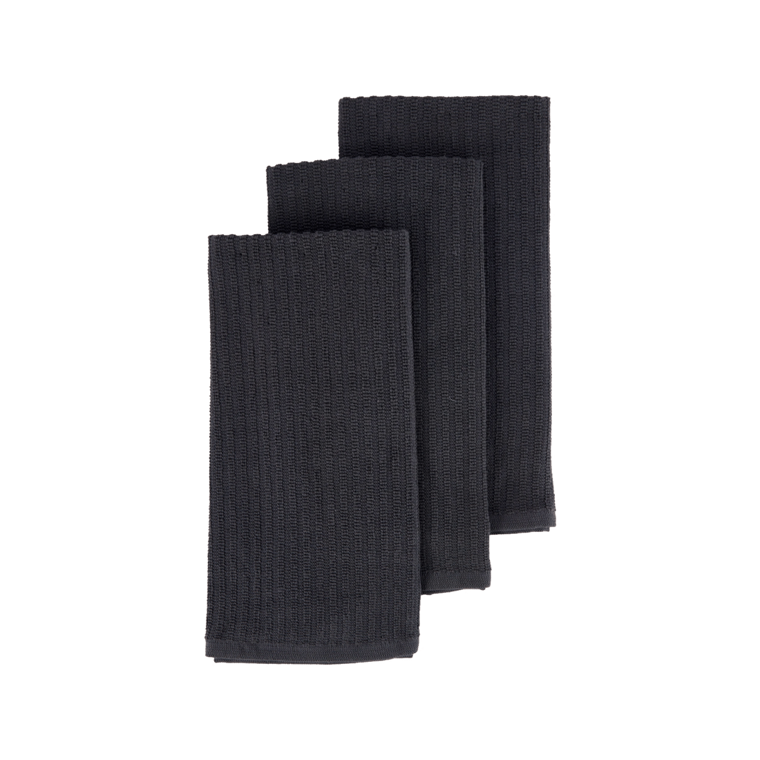 1 3 Pack Ribbed Grey Terry Tea Towels, 1 of 6