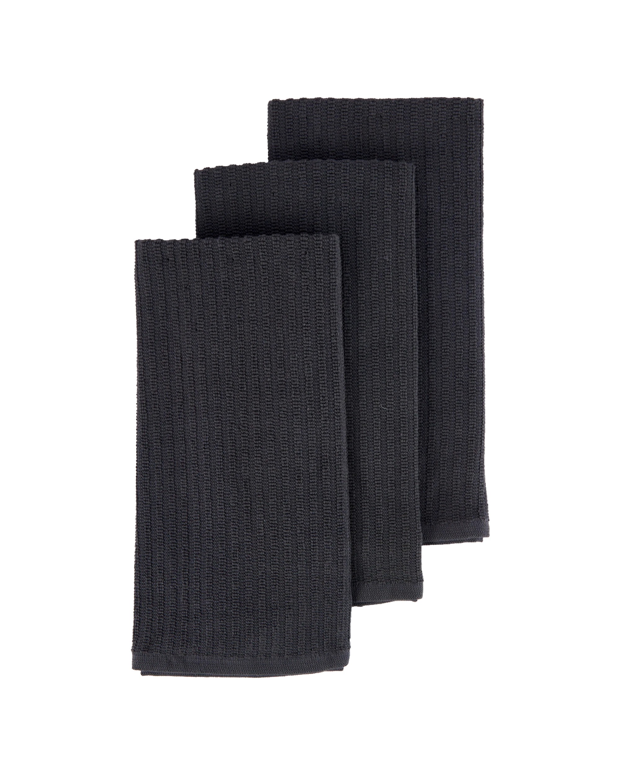 1 3 Pack Ribbed Grey Terry Tea Towels, 1 of 6