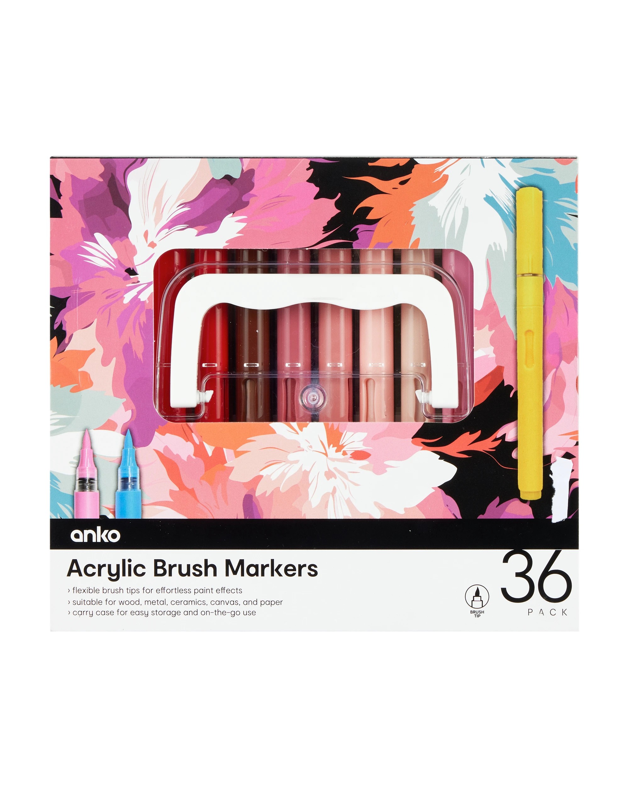 1 36 Pack Acrylic Brush Markers, 1 of 7