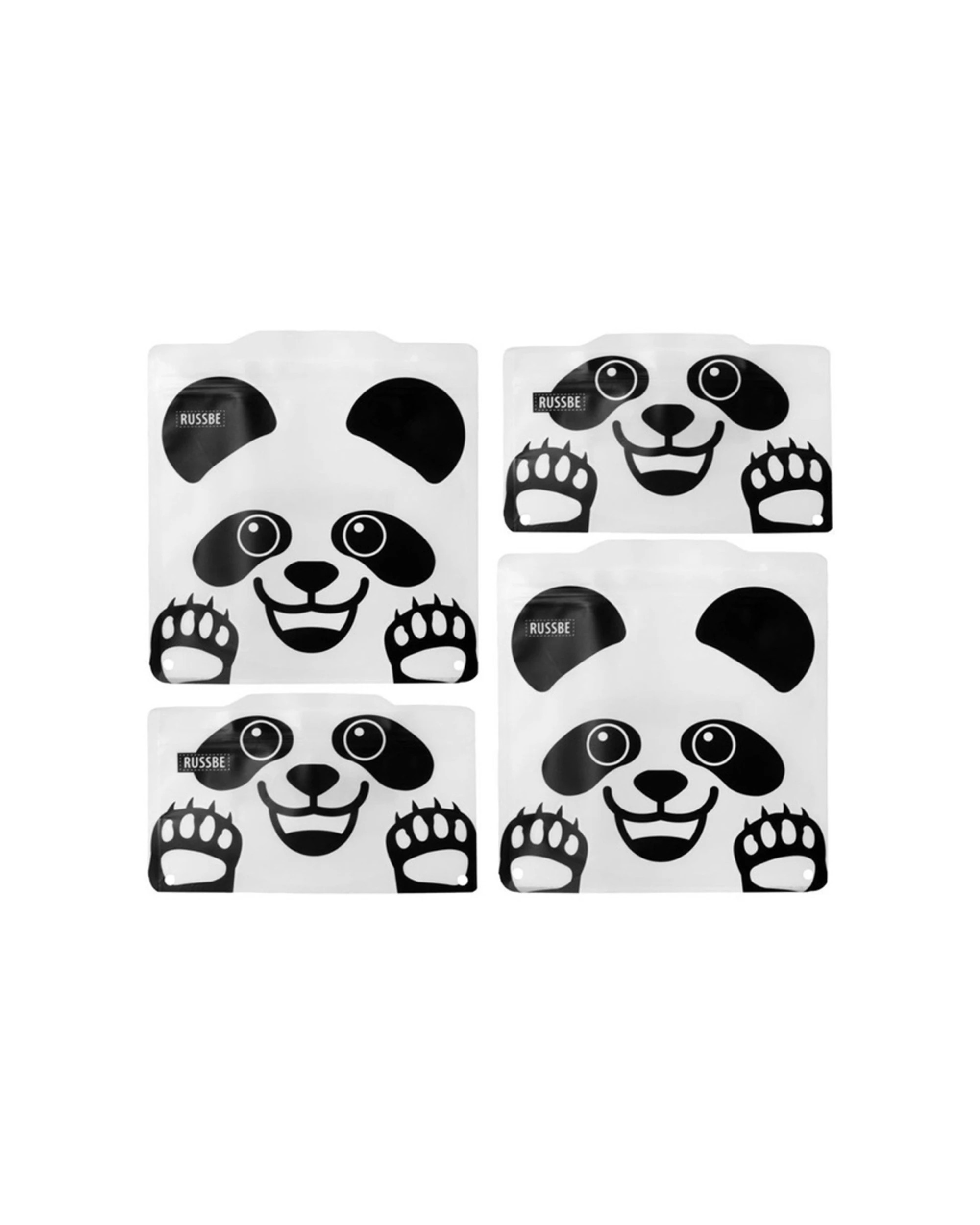 1 Russbe 4 Set Reusable Snack Sandwich Bags Durable Locking Seal Freezer Safe - White, 1 of 3