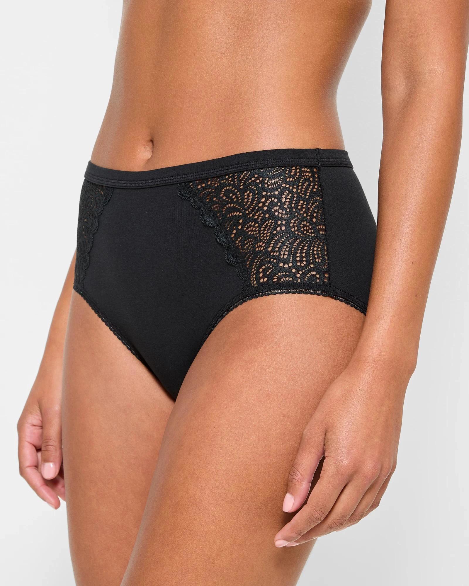 4 Target Woman Australian Cotton and Lace Midi Briefs BLACK, 4 of 4