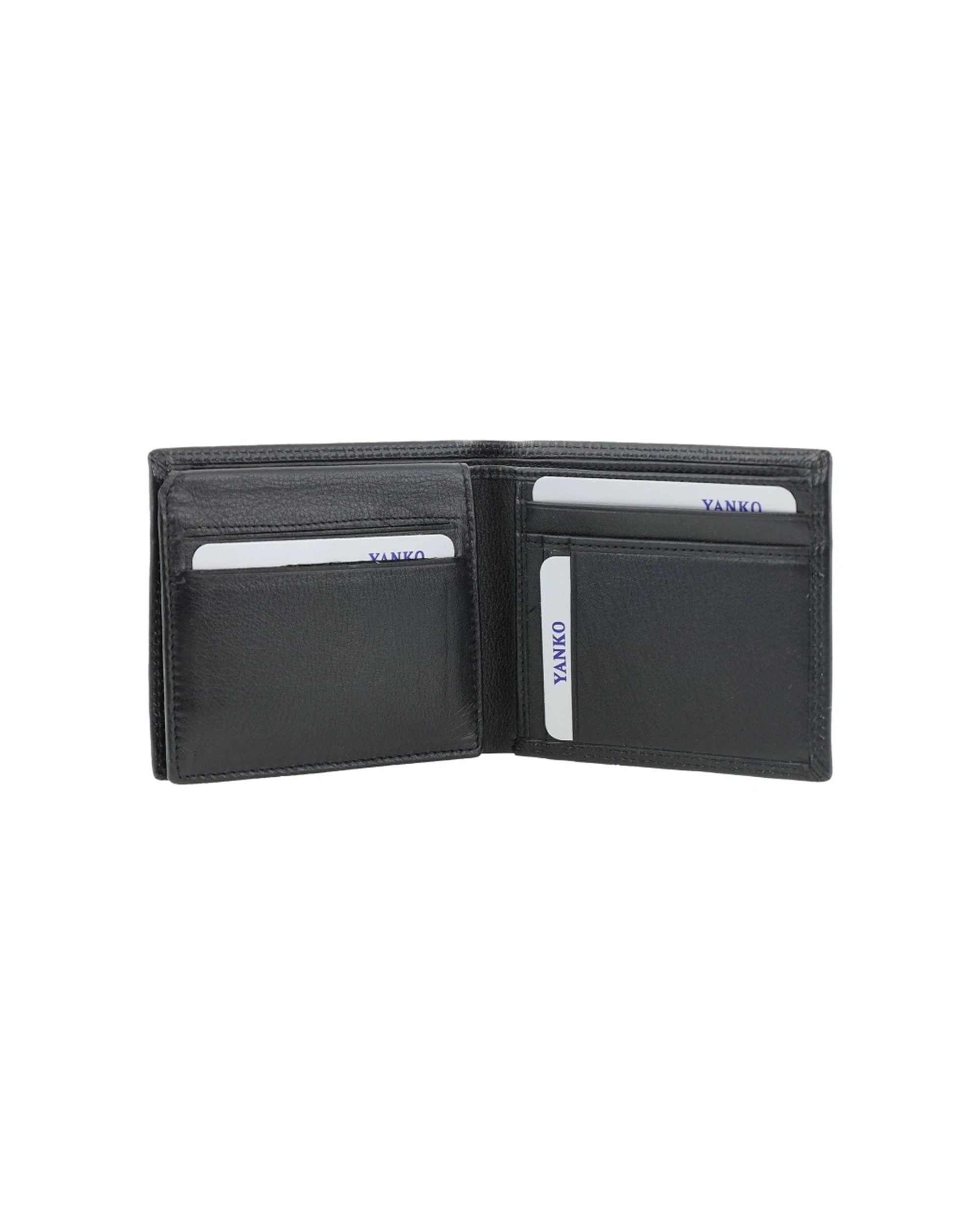 3 Yanko Slimline Bi-Fold Wallet Italian Leather Design Exclusive Craftsmanship - Black, 3 of 3