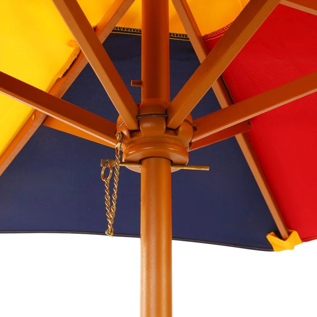 9 Keezi Kids Outdoor Table and Chairs Wooden Picnic Bench Set Umbrella - Brown, 9 of 10