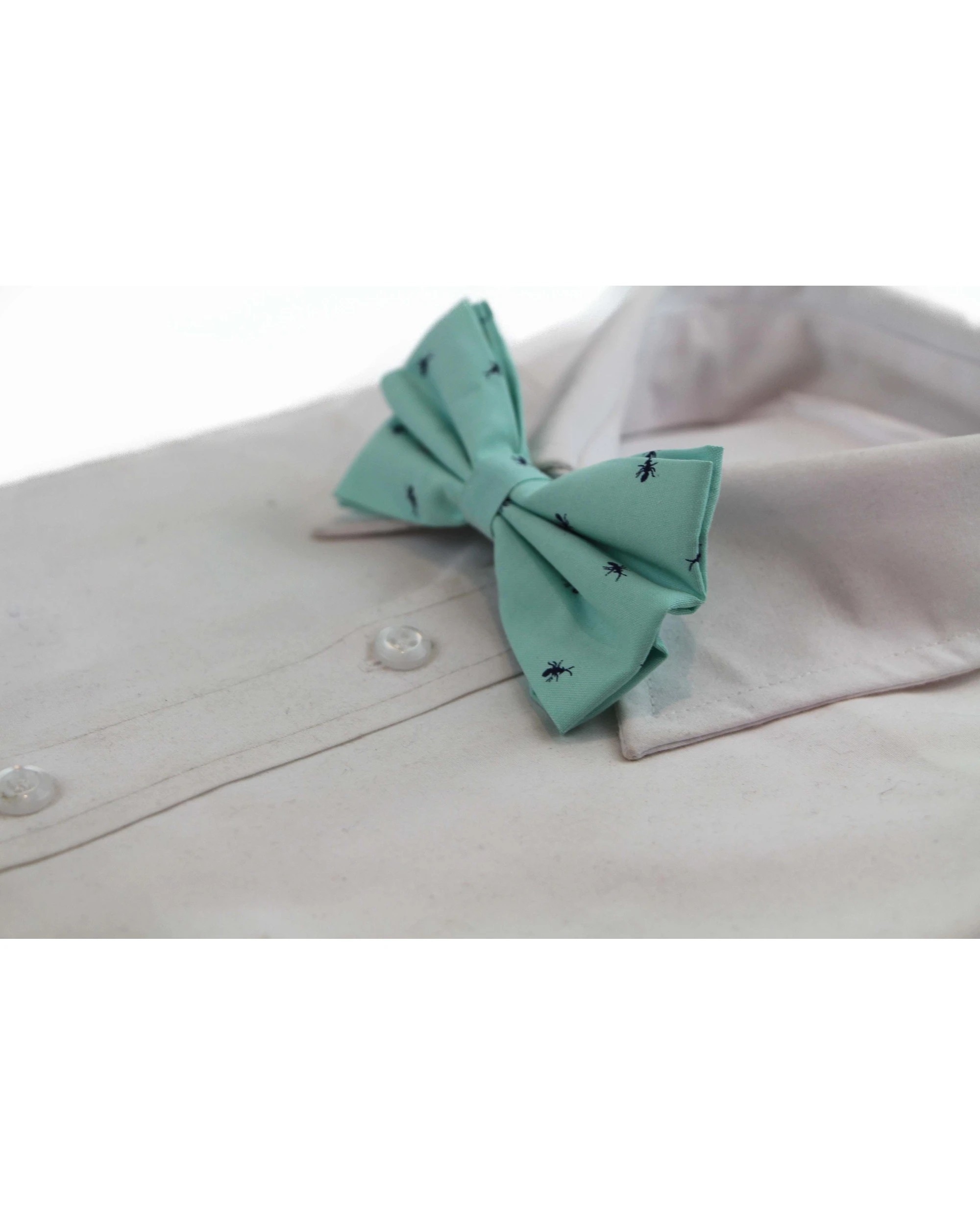 1 Zasel Mens Mint Preppy Insects Patterned Cotton Bow Tie - Multi, 1 of 4