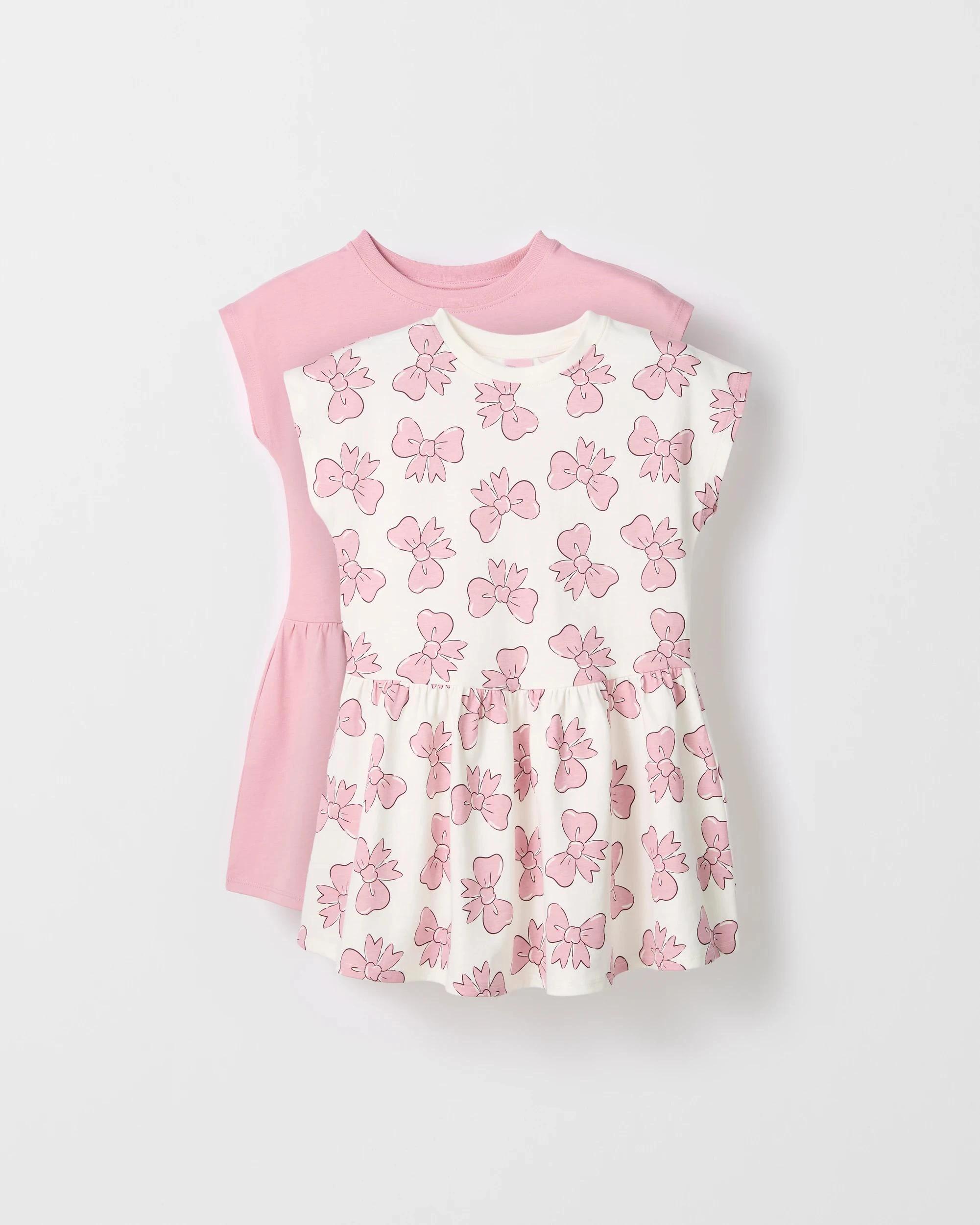 1 Target Kids Australian Cotton 2 Pack Knee Length Dress PINK BOW, 1 of 8