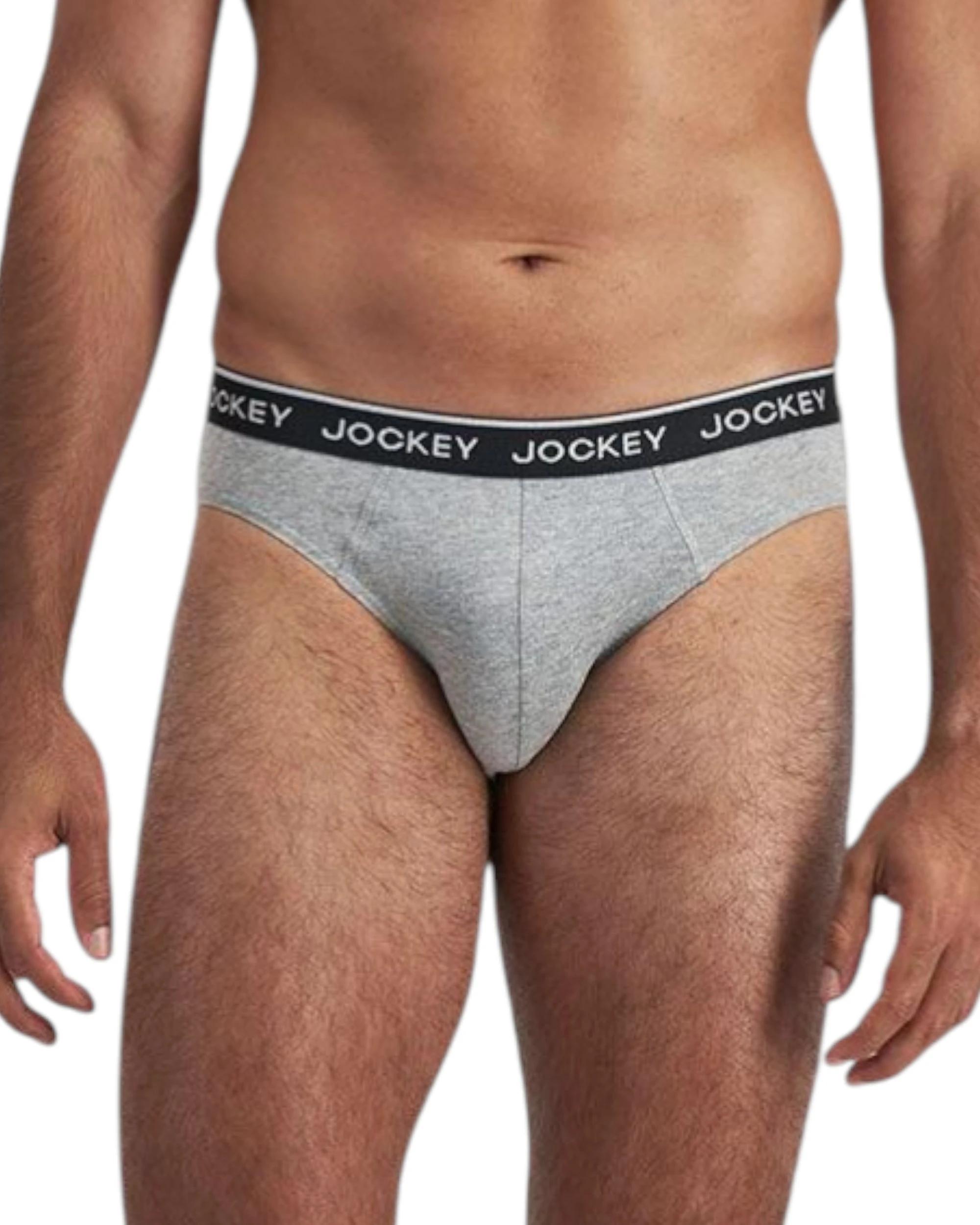 1 Jockey 12 Pack Elastic Cotton Brief Underwear Black / Grey Undies BLACK/GREY, 1 of 10