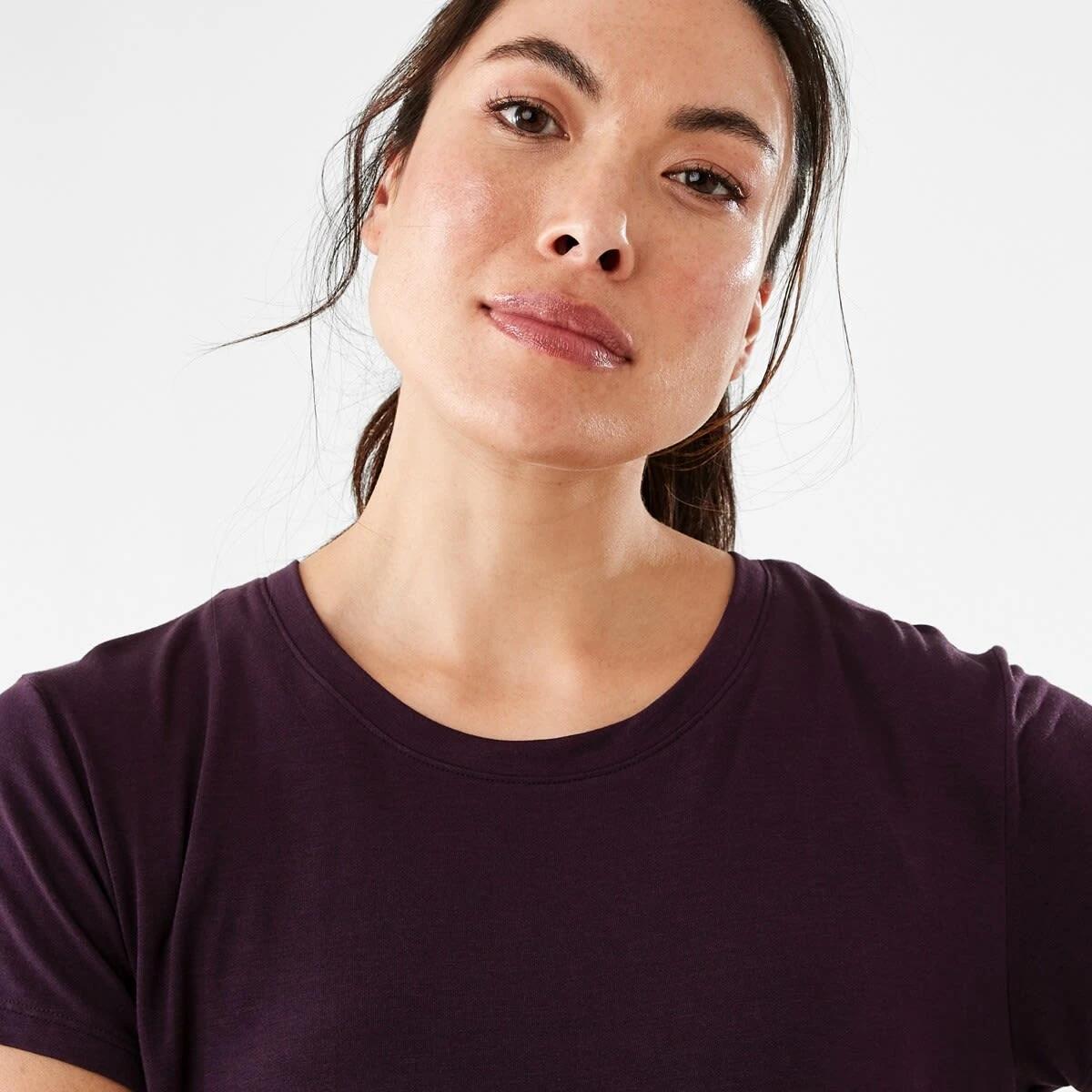 4 Active Womens Short Sleeve Mesh T-shirt Purp Rasin, 4 of 6