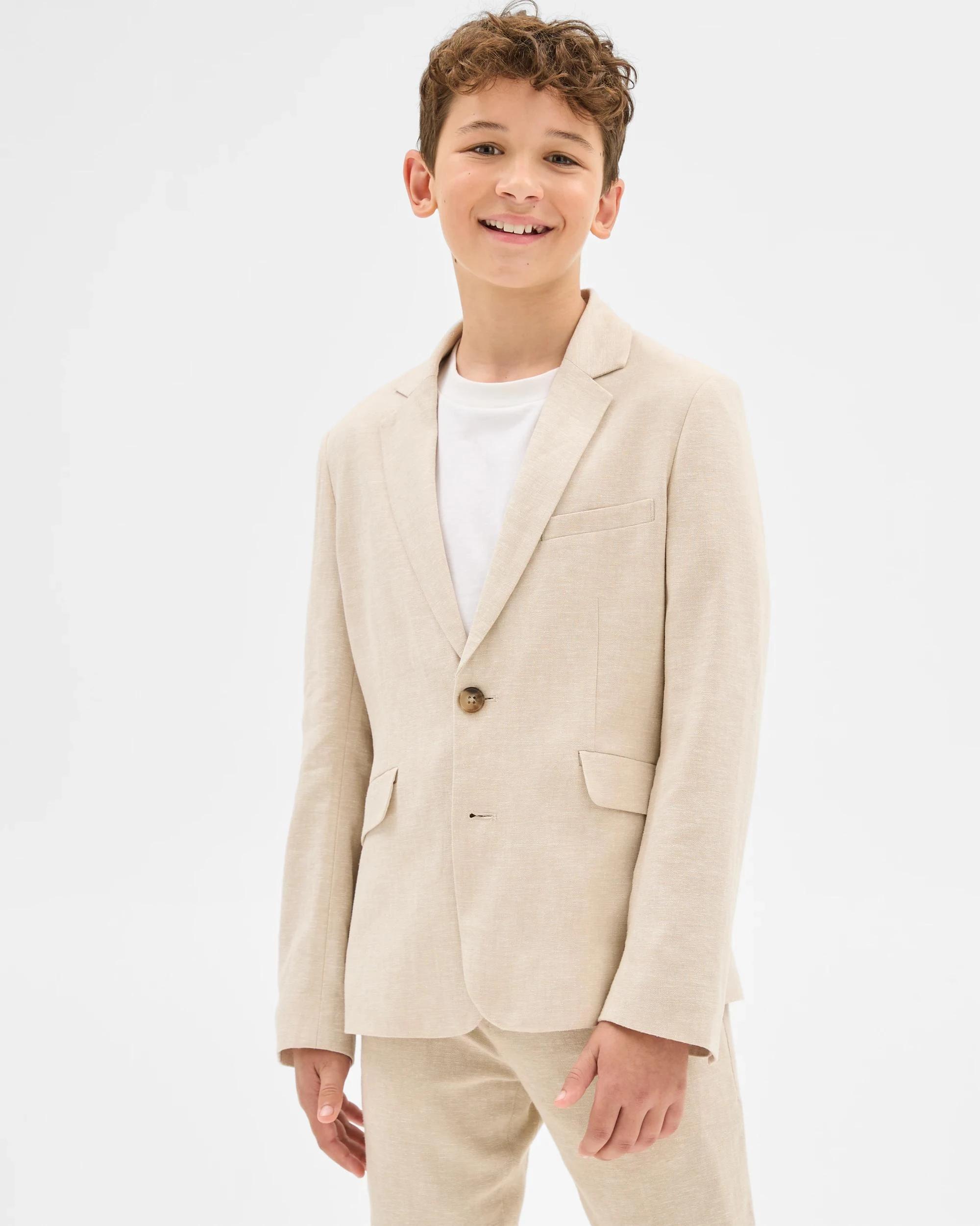 1 Target Boys Linen Blend Suiting Jacket NEUTRAL, 1 of 10