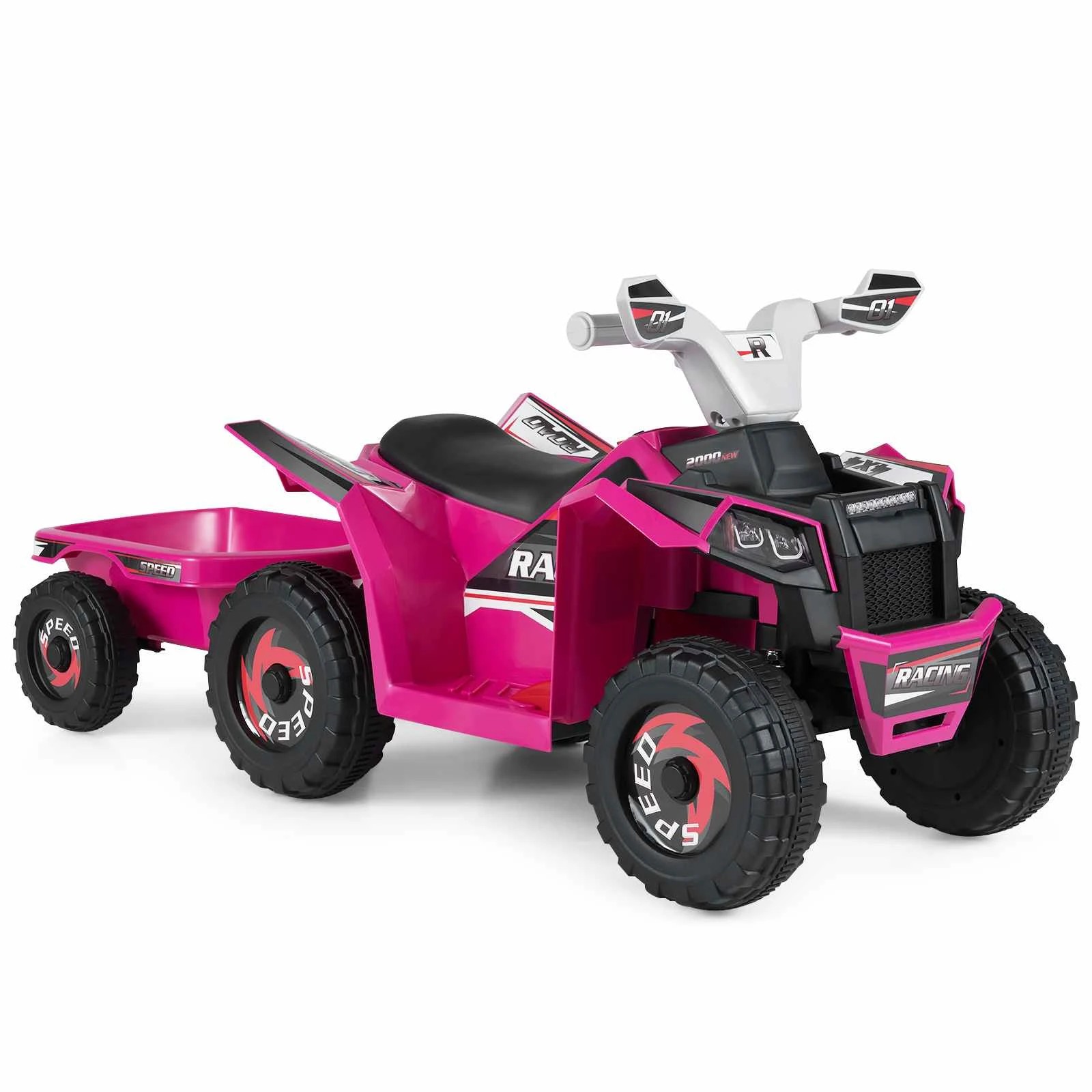1 Costway Electric ATV Car 6V Battery Powered Ride on Toy Vehicle - Pink, 1 of 1