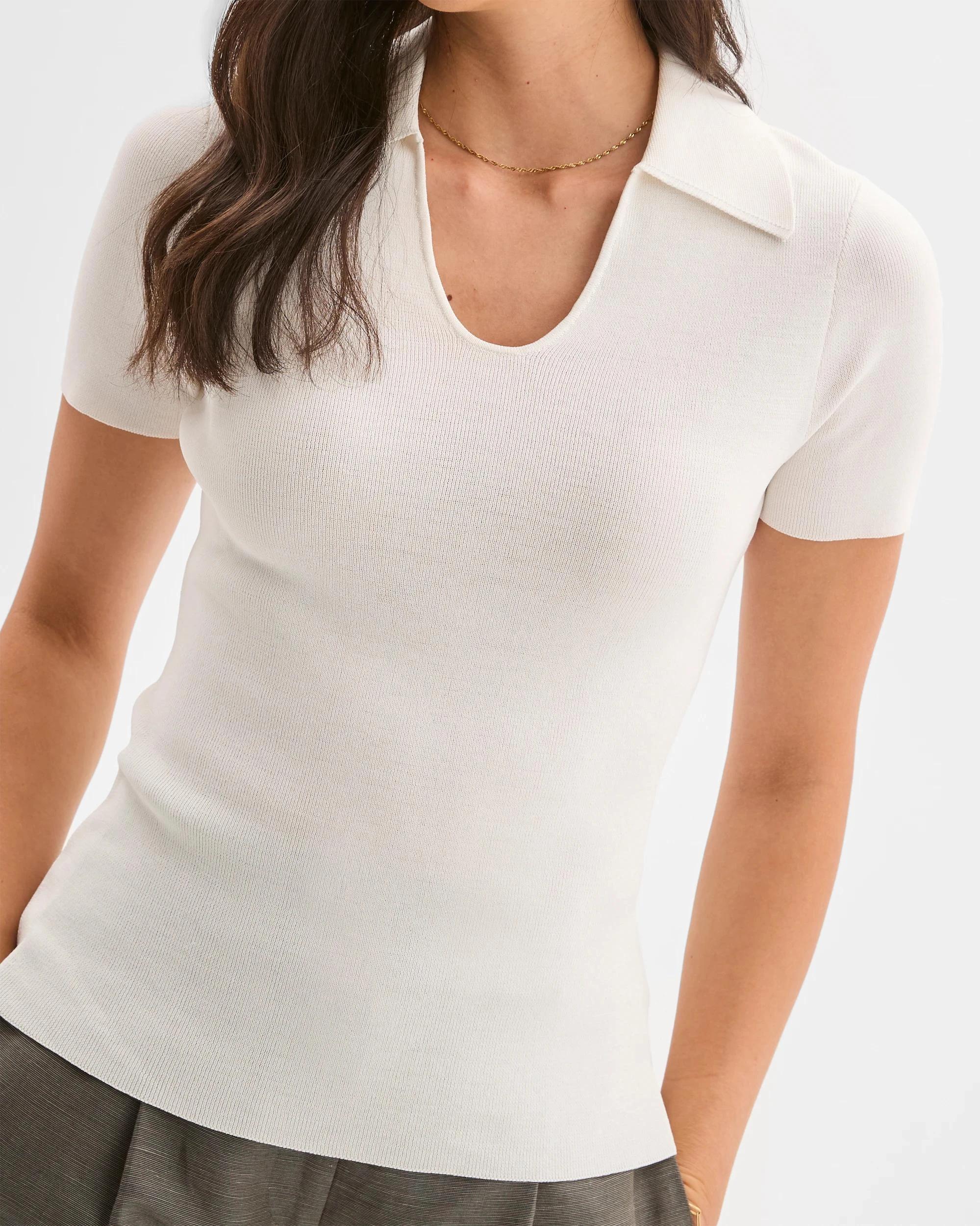 8 Preview Short Sleeve Ultimate Polo Top CLOUD DANCER, 8 of 9