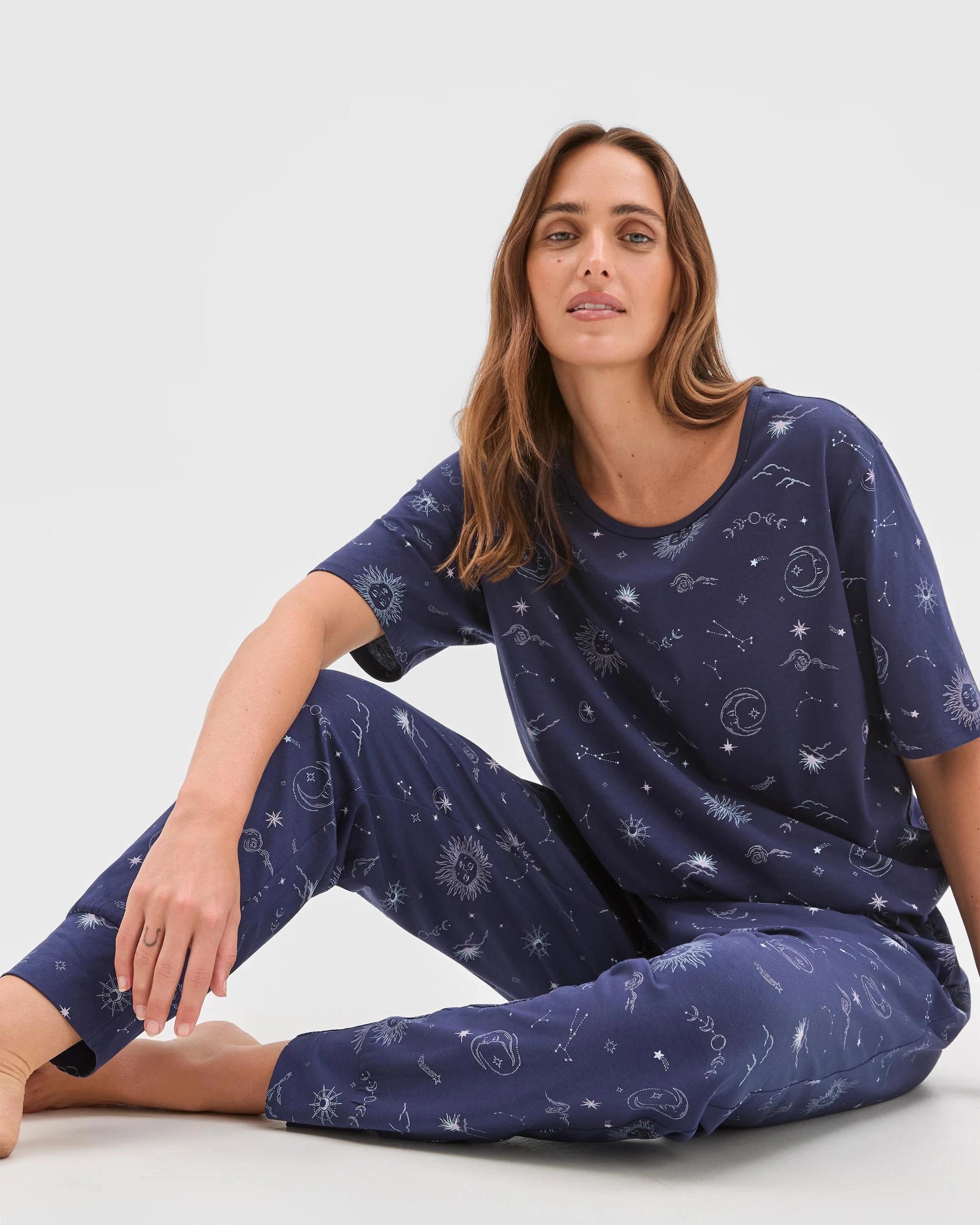 1 Target Woman Australian Cotton Bunny Floral Jogger Sleep Pants CELESTIAL, 1 of 5