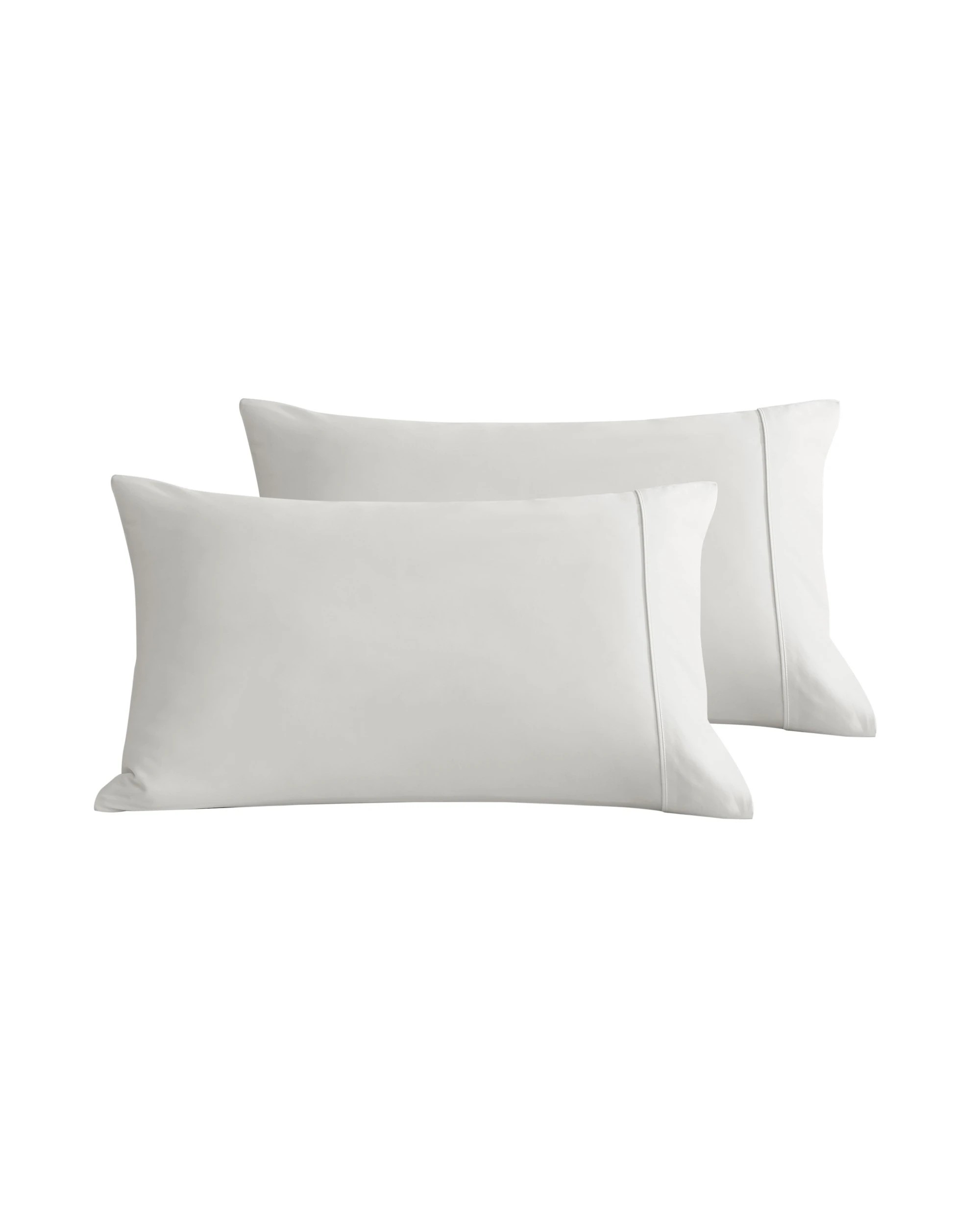 2 Serene 400TC Bamboo Cotton Sateen Pillowcase Twin Pack - White, 2 of 3