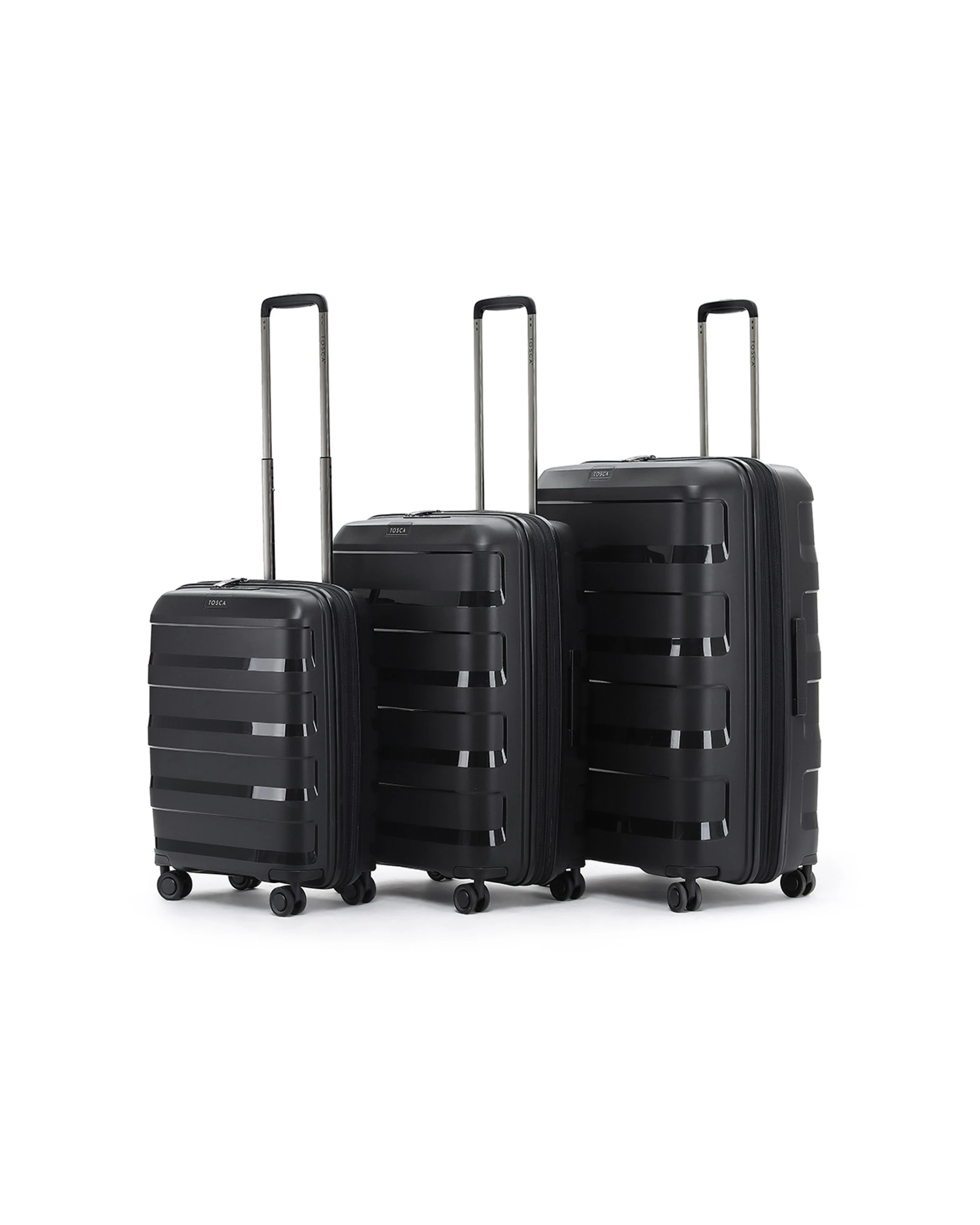 2 Tosca 3Pc Comet Pp Hard Shell Luggage/Suitcase Set - Black, 2 of 4