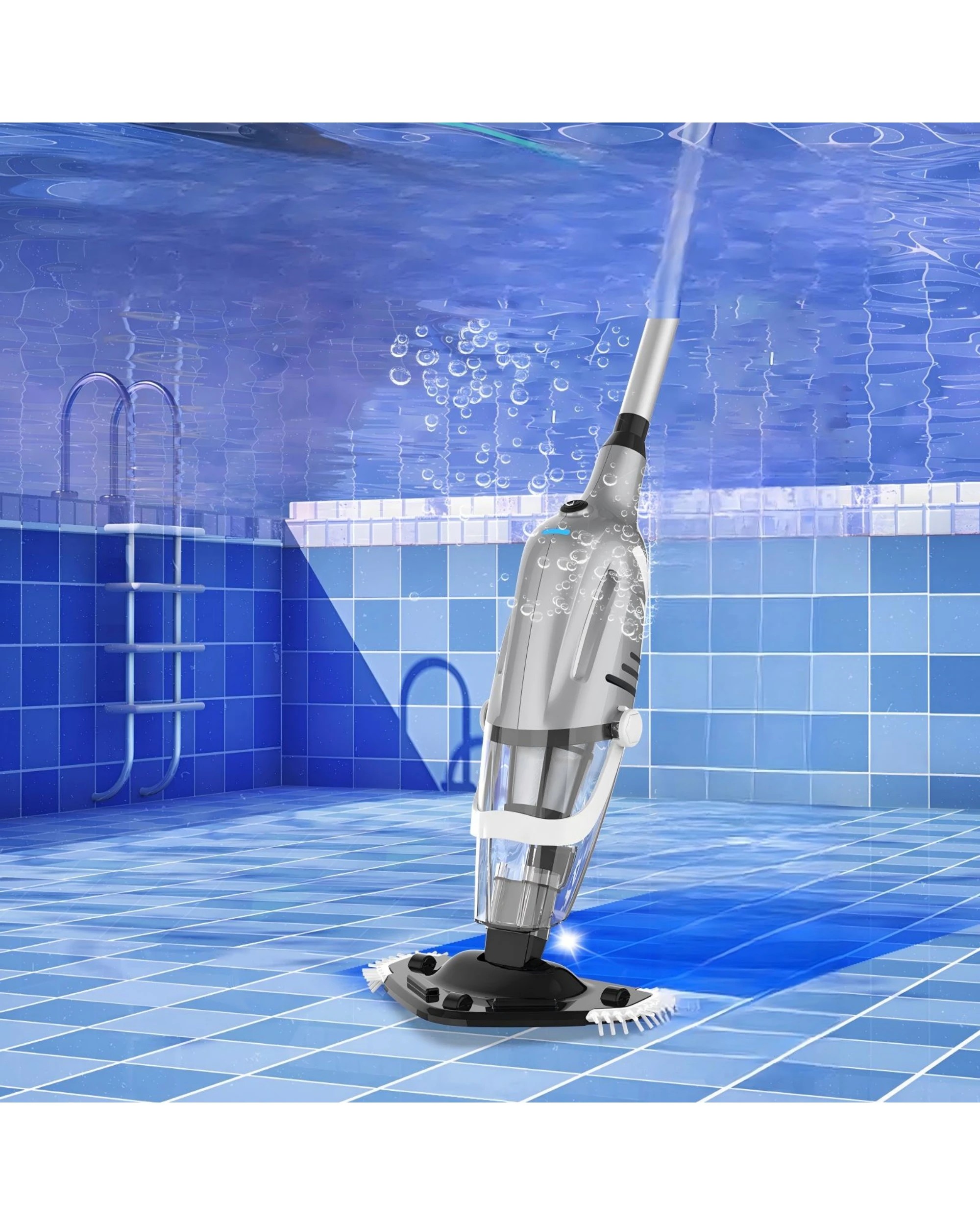 Advwin Rechargeable Pool Vacuum Cleaner 120L/min Flow Rate - Grey - Kmart