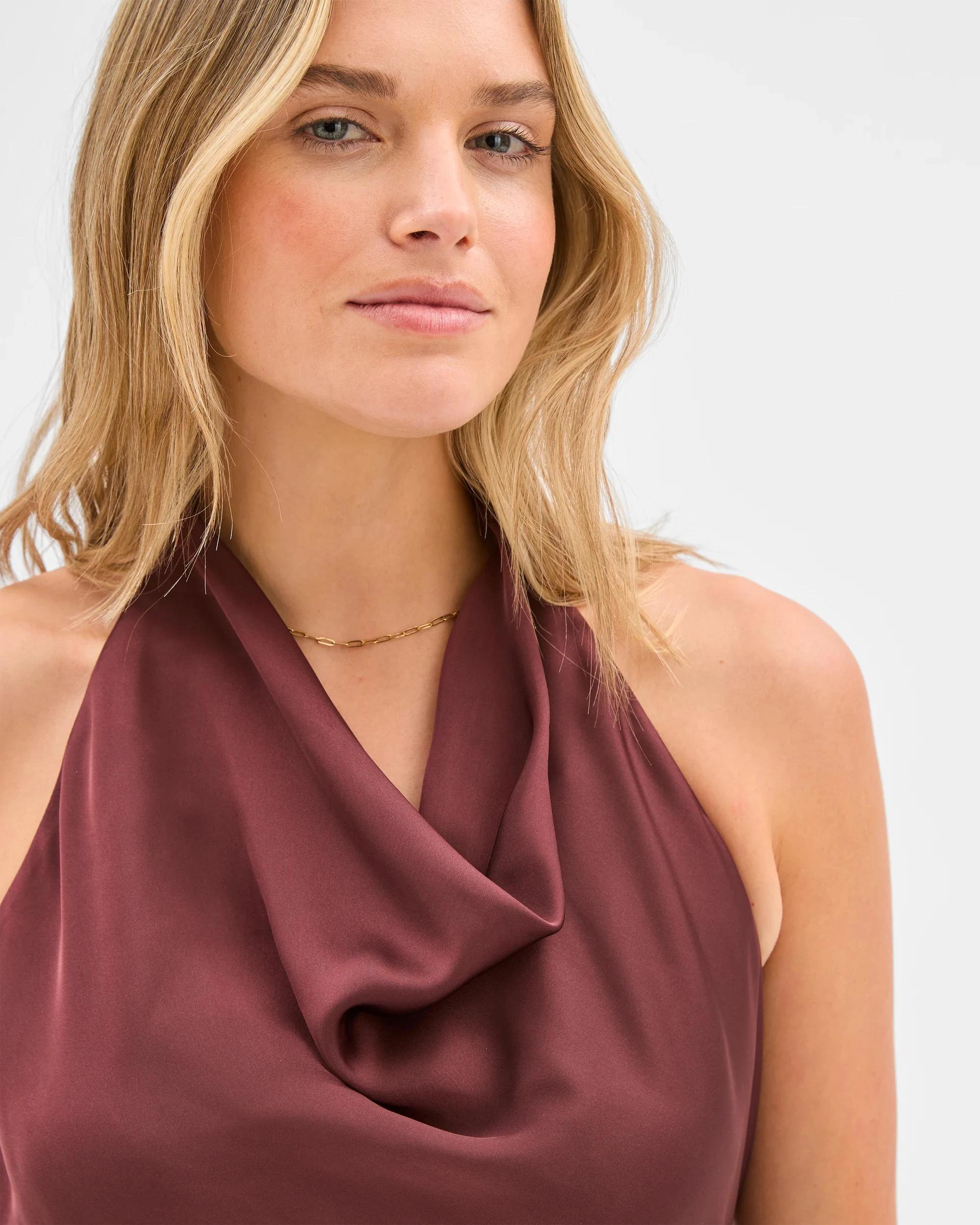 4 Lily Loves Halter Mini Dress BURNT RUST, 4 of 6