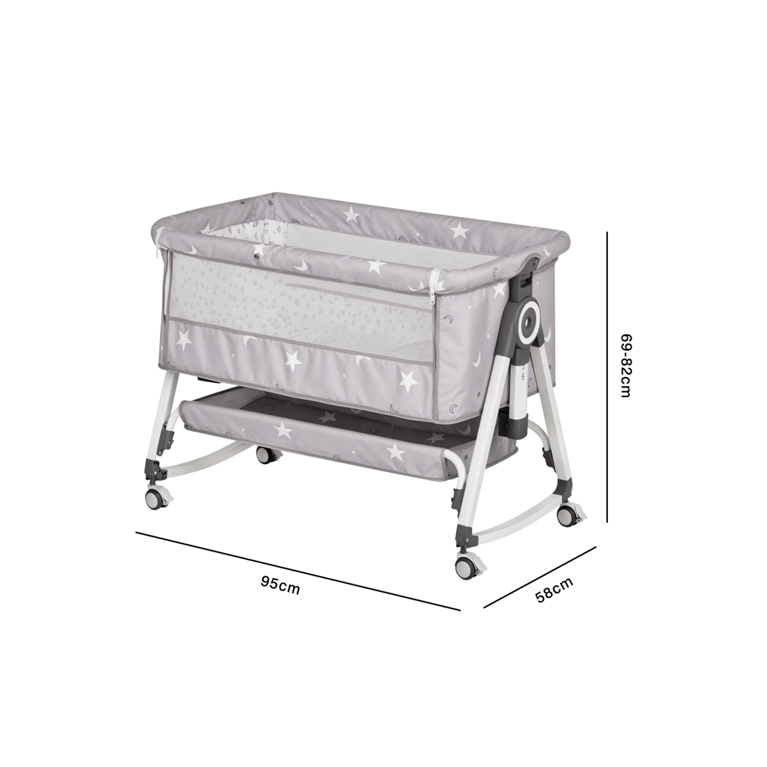 2 Advwin 3 in 1 Baby Bassinets Bedside Crib with Mattress 6 Height Adjustable Bedside Bassinet for Newborn, 2 of 9