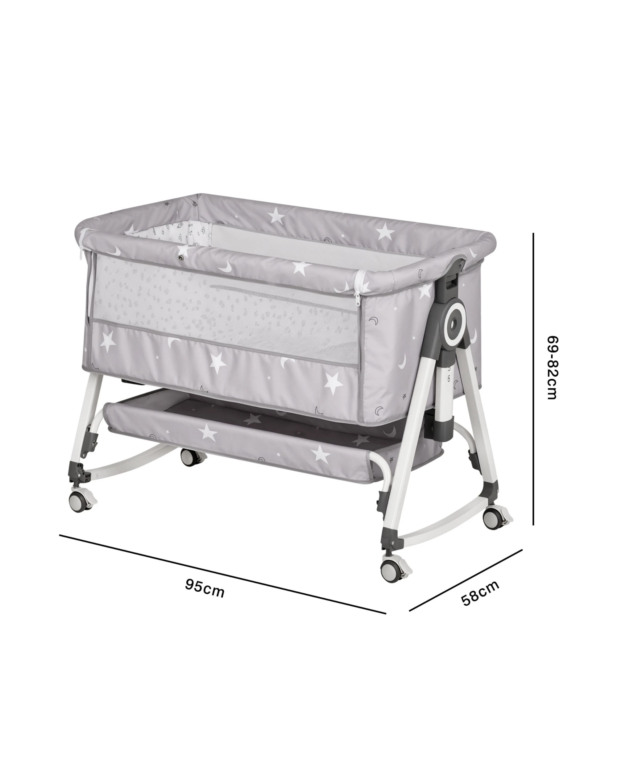 2 Advwin 3 in 1 Baby Bassinets Bedside Crib with Mattress 6 Height Adjustable Bedside Bassinet for Newborn, 2 of 9