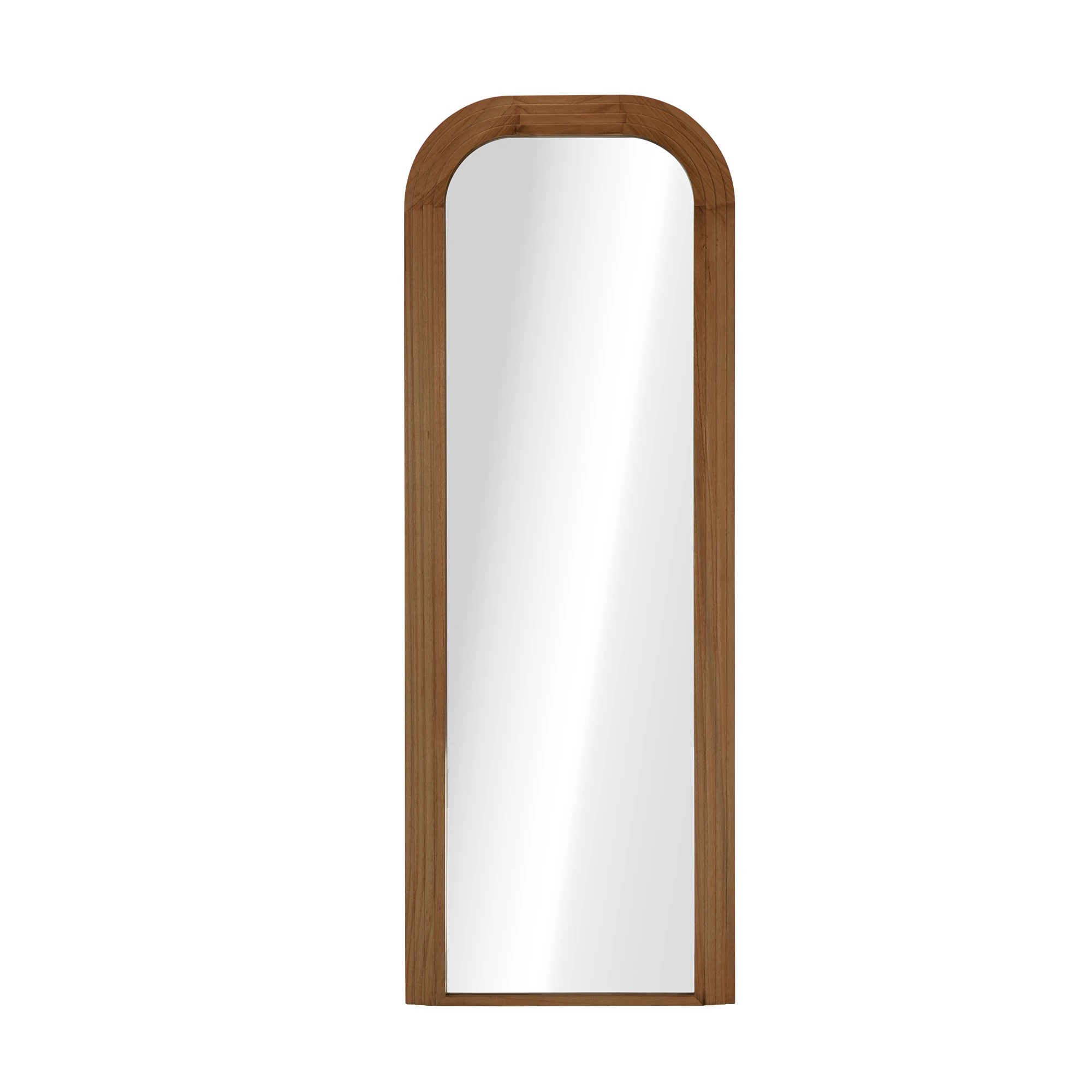 8 Oikiture Full Length Arch Mirror 165x60cm Wood Top Rounded Corner Bedroom - Brown, 8 of 10