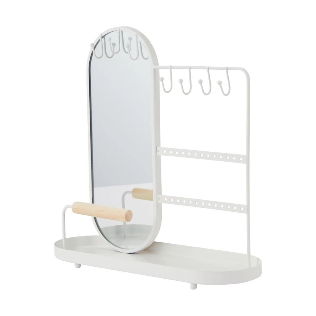 1 Jewellery Storage with Mirror - White, 1 of 7
