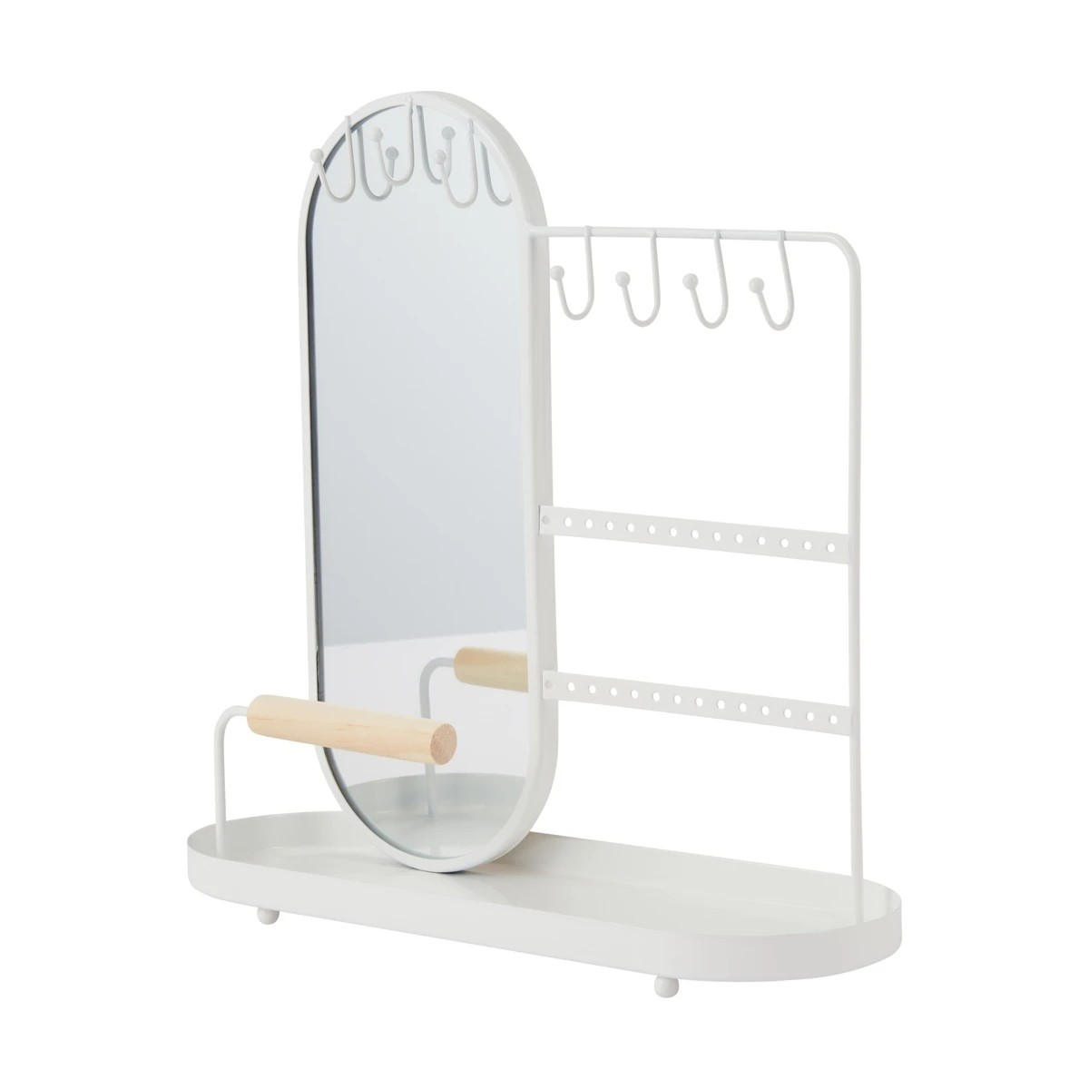 1 Jewellery Storage with Mirror - White, 1 of 7