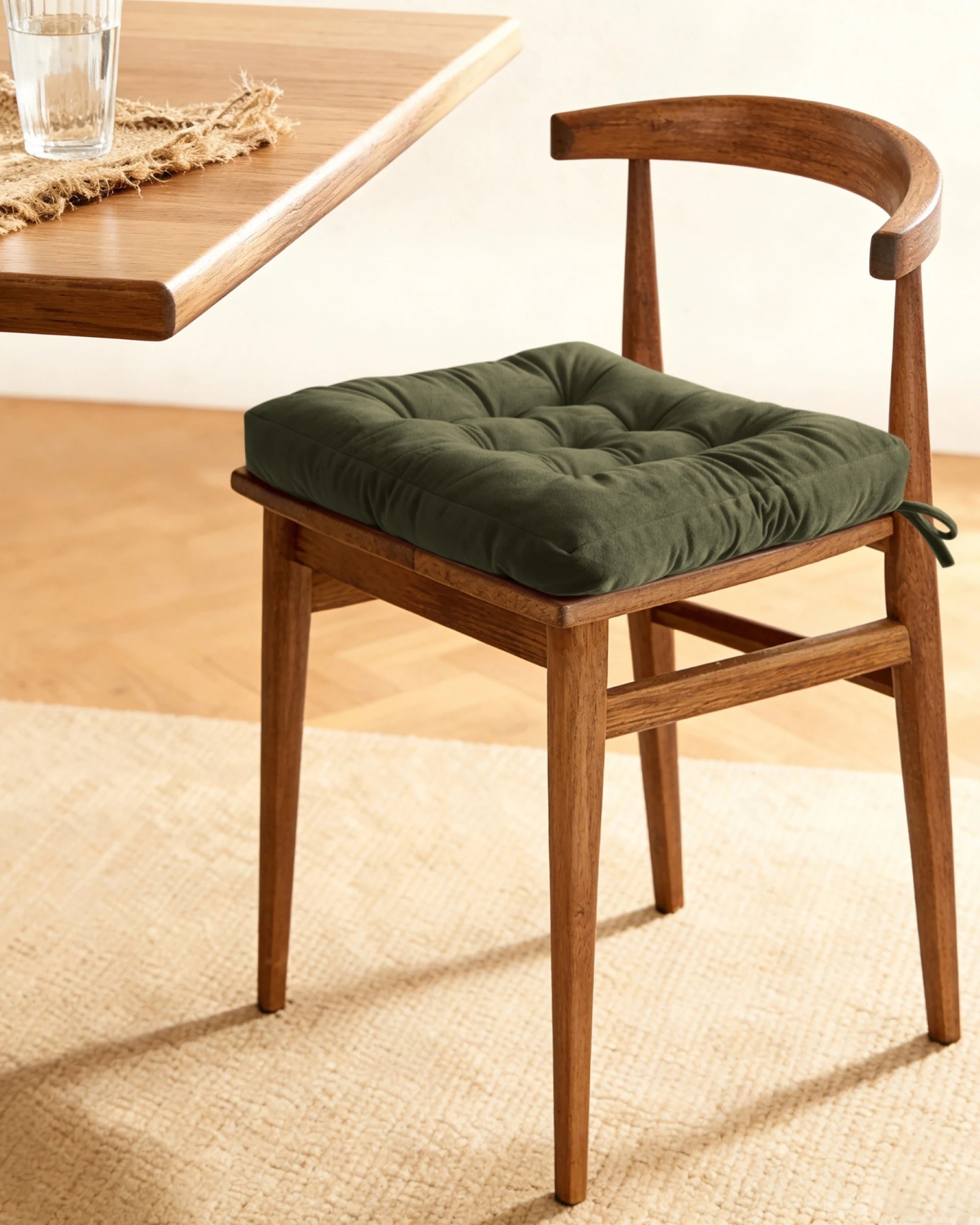 3 Cadence & Co. Vivienne Velvet Seat Cushion 4 Pack - Olive, 3 of 7