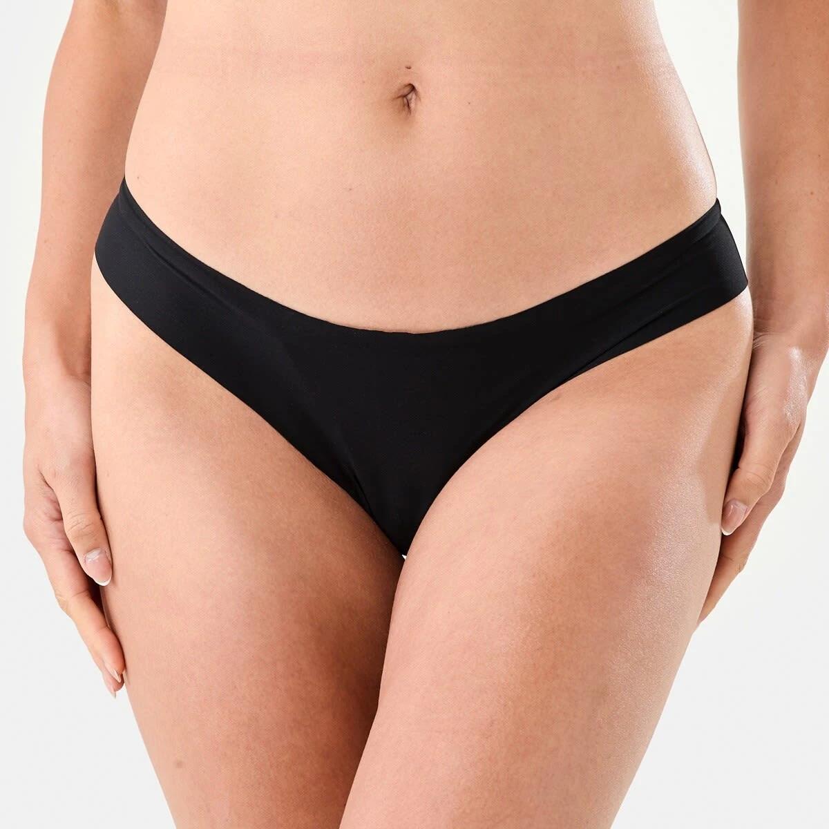 1 3 Pack No Show G-String Briefs BLACK, 1 of 5