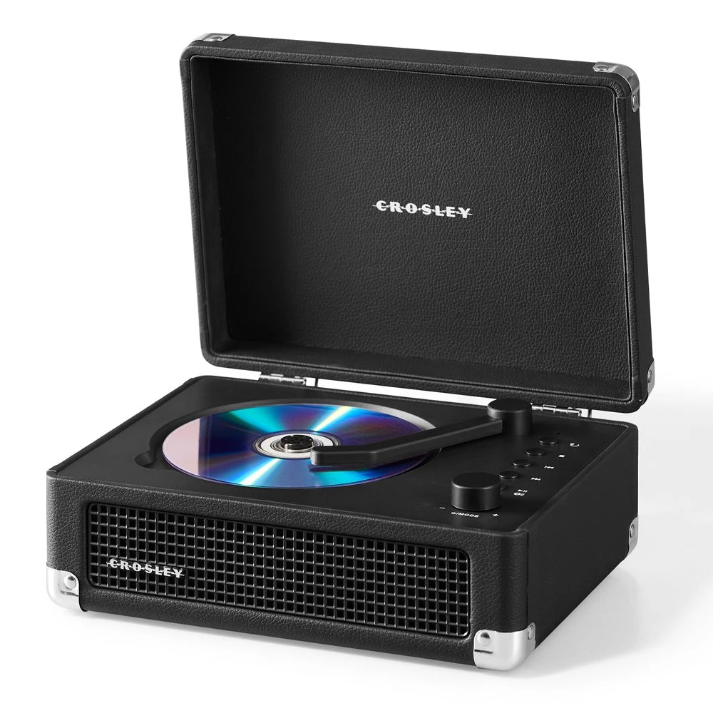3 Crosley Cruiser Portable Retro CD Player with Stereo Bluetooth Speakers, FM Radio - Black - Black, 3 of 6